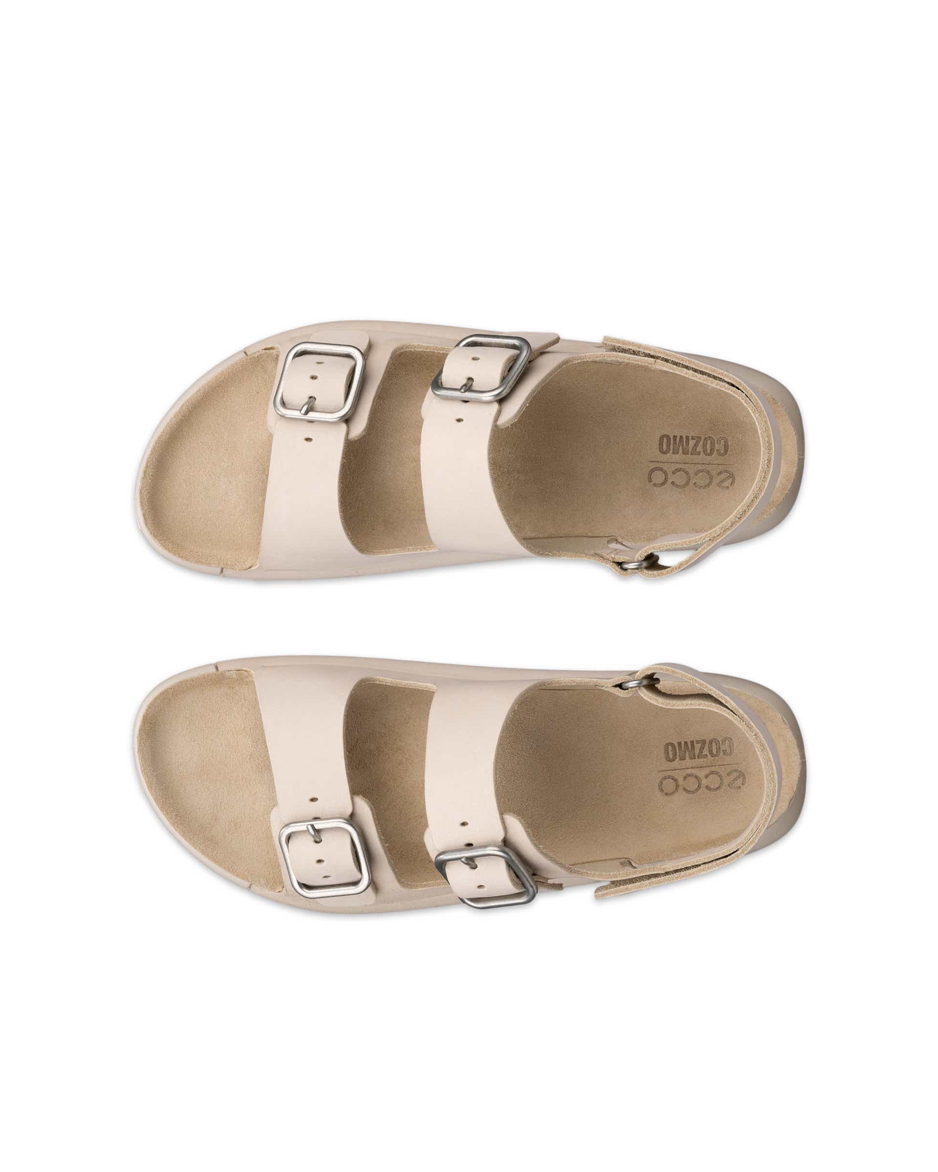 Dámské nubukové páskové sandály ECCO® Cozmo - Béžová - Top left pair