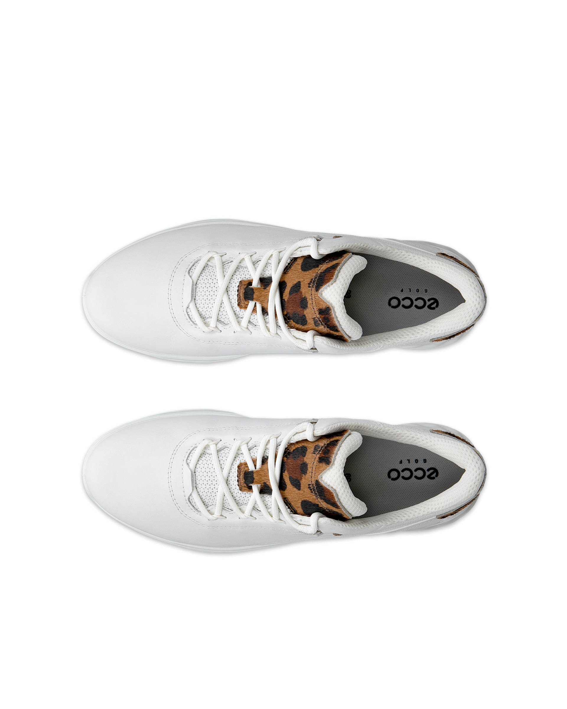 Women's ECCO® Golf S-Casual Leather Waterproof Golf Shoe - White - Top left pair