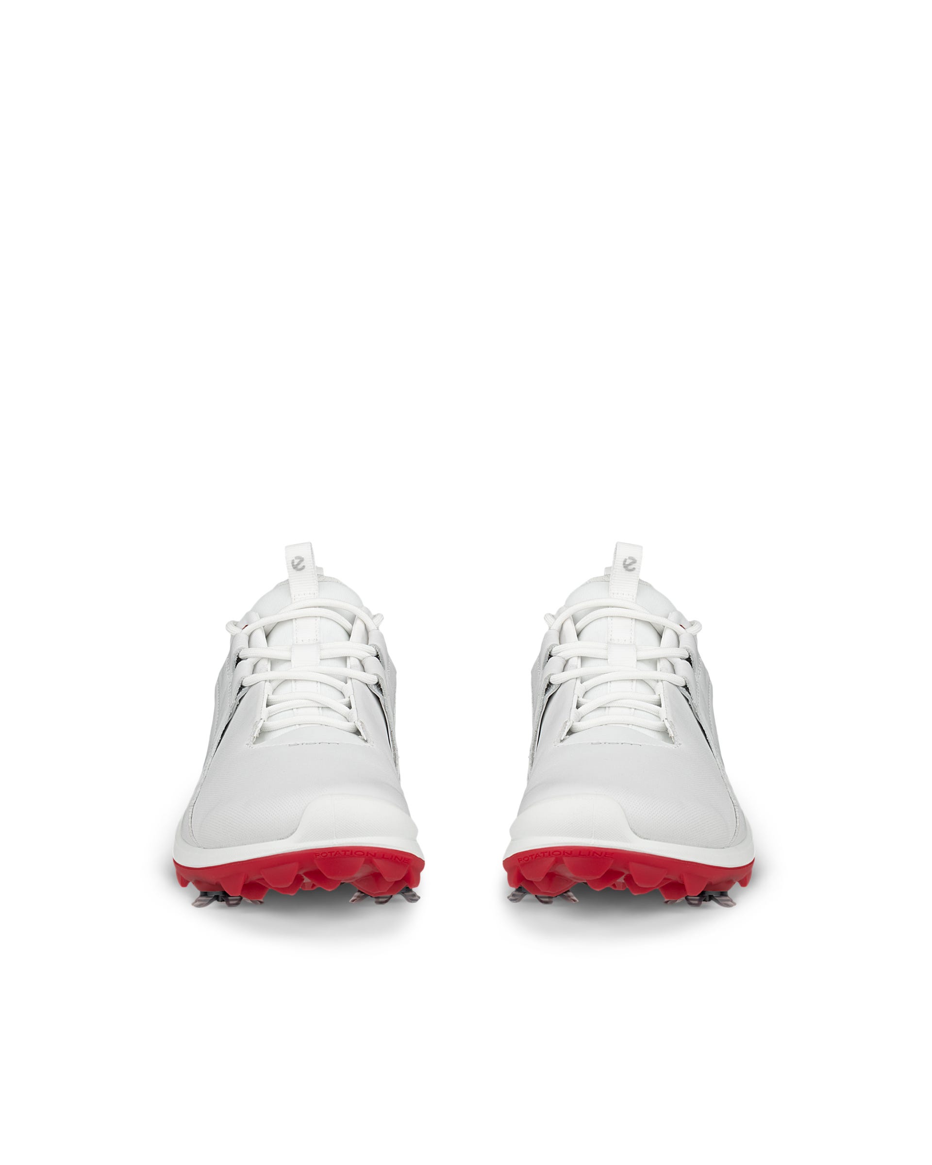 Women's ECCO® Golf Biom Tour Leather Waterproof Spikes Golf Shoe - White - Front pair