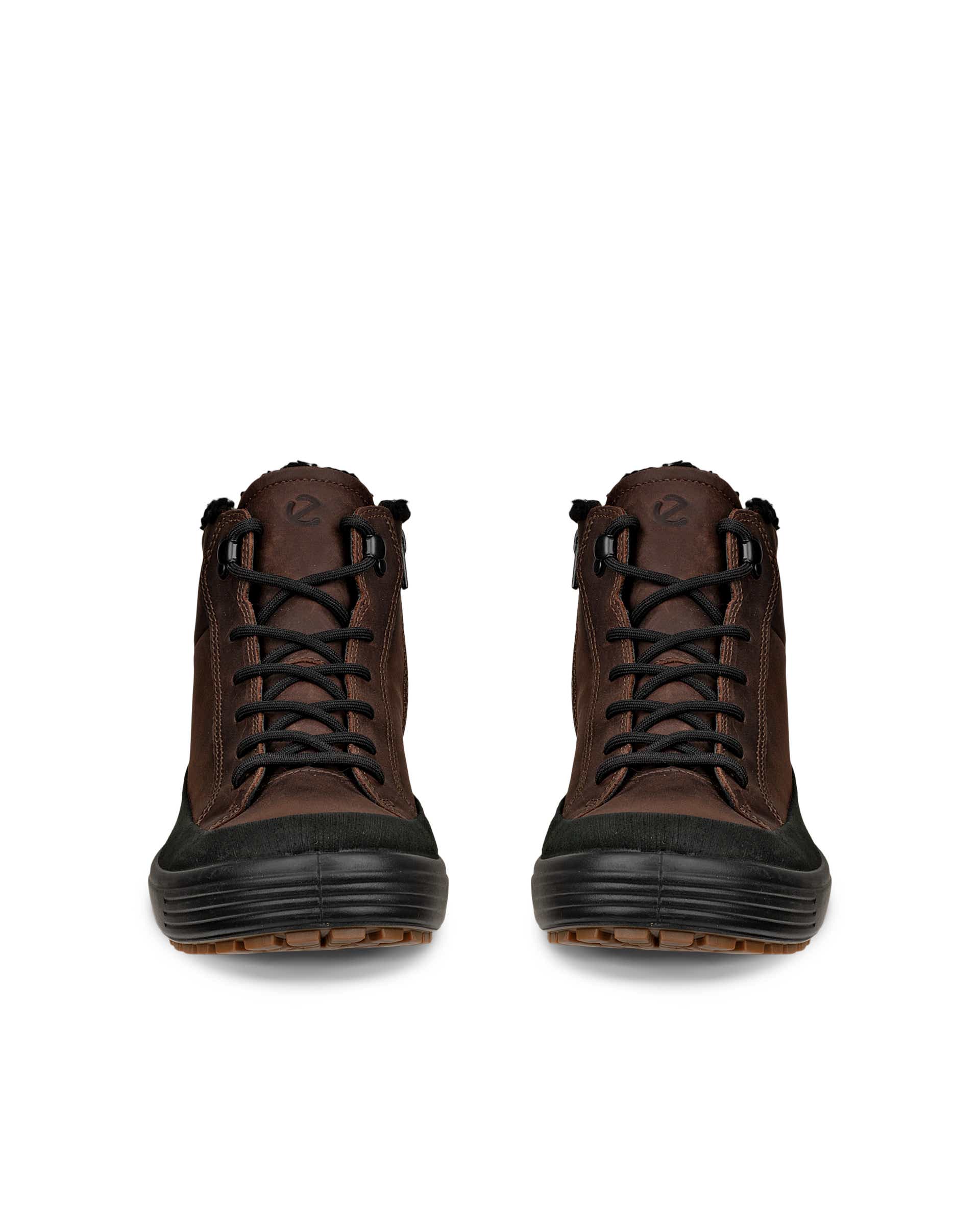 Men's ECCO® SOFT 7 TRED Nubuck Gore-Tex Mid-Cut Boot - Brown - Front pair