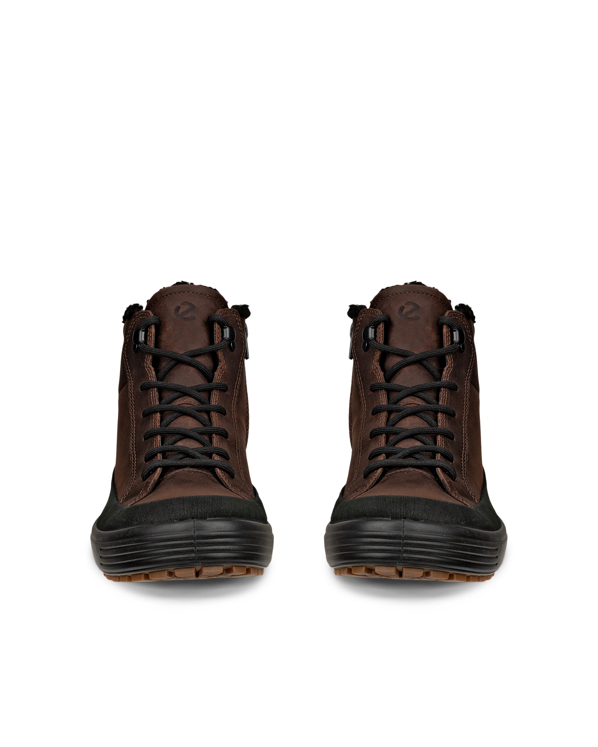 Men's ECCO® SOFT 7 TRED Nubuck Gore-Tex Mid-Cut Boot - Brown - Front pair