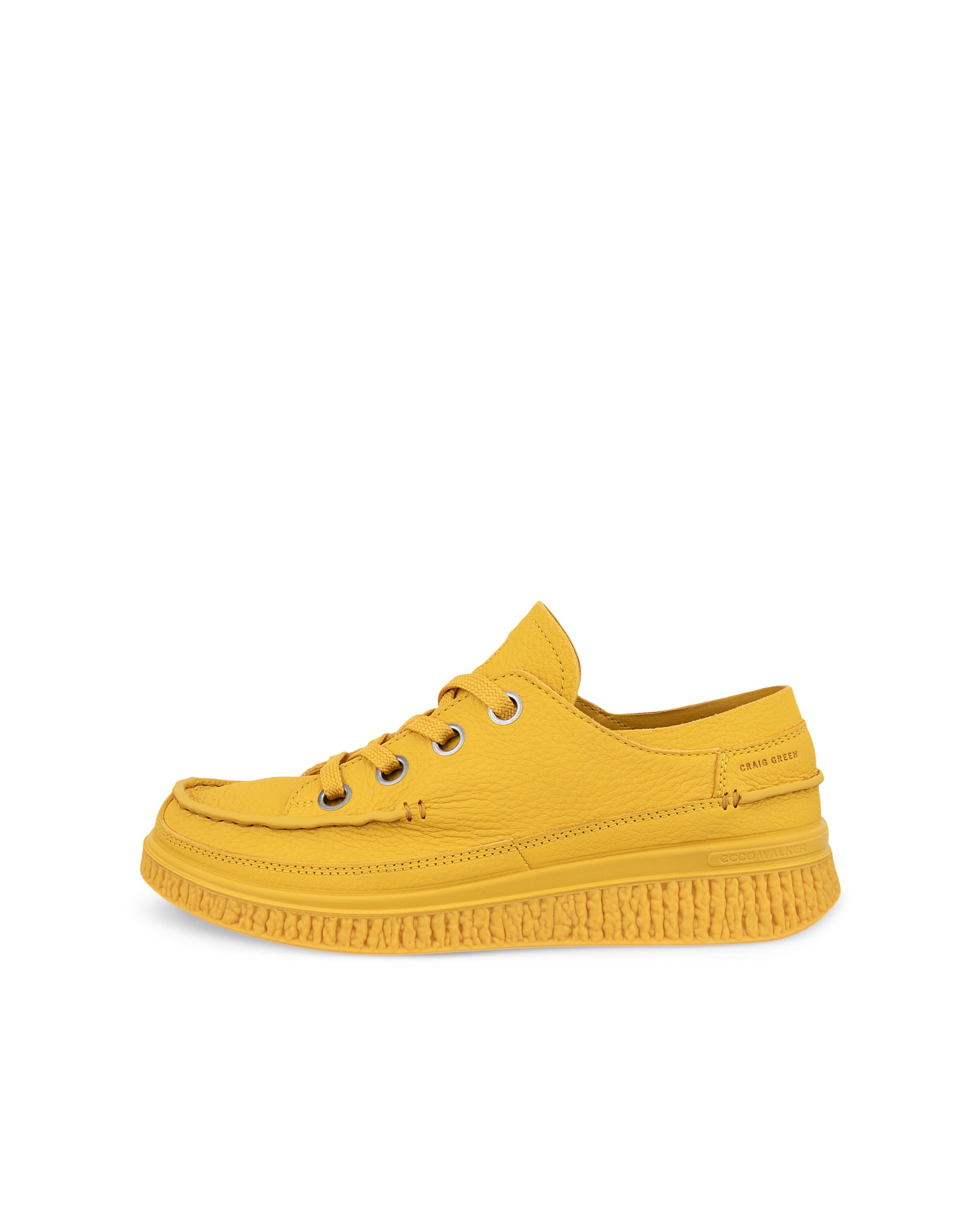 Men's ECCO® WALKER 3.0 Leather Moc-Toe Shoe - Yellow - Outside