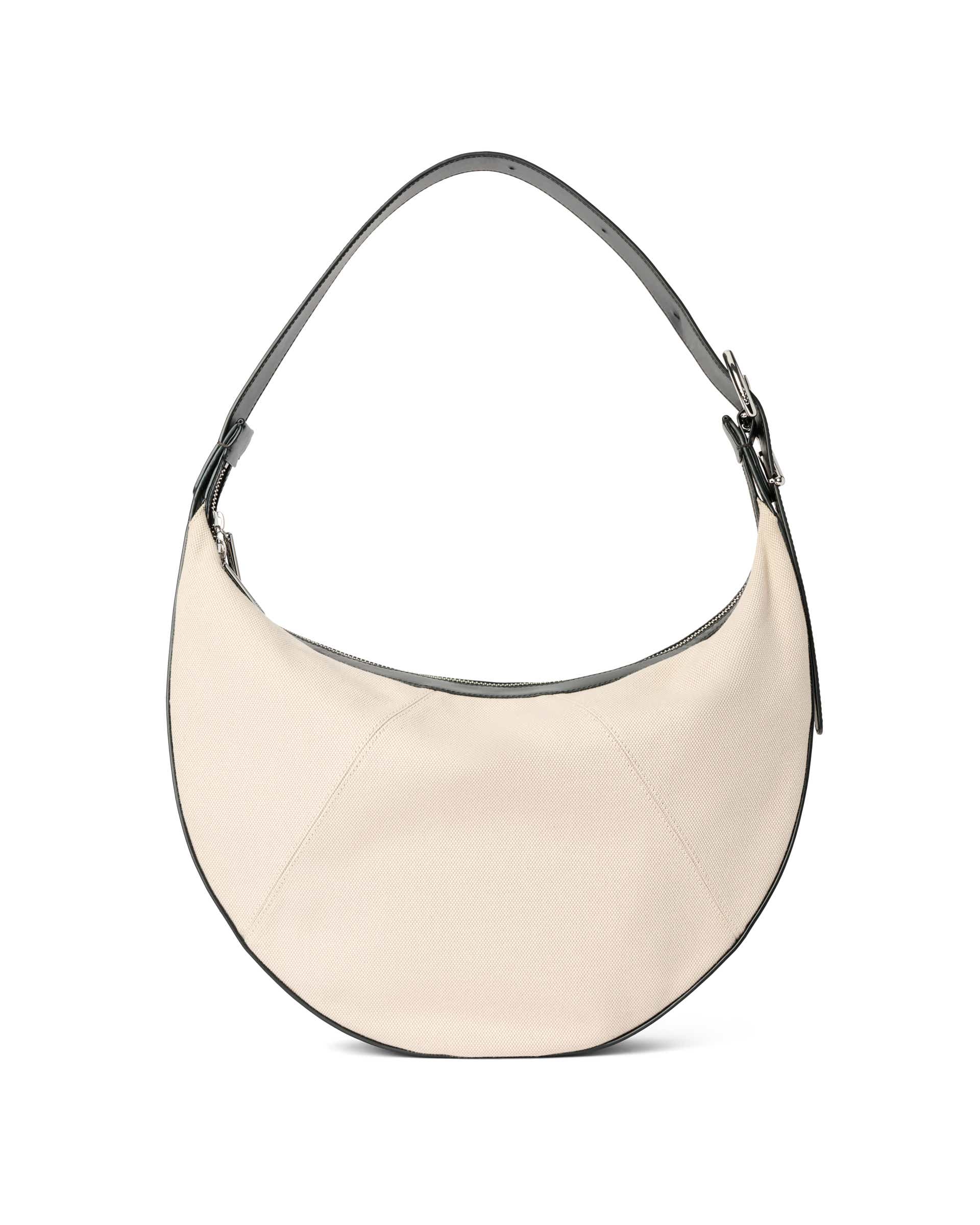 ECCO® Fortune Large Canvas Leather Crossbody Bag - Beige - Back