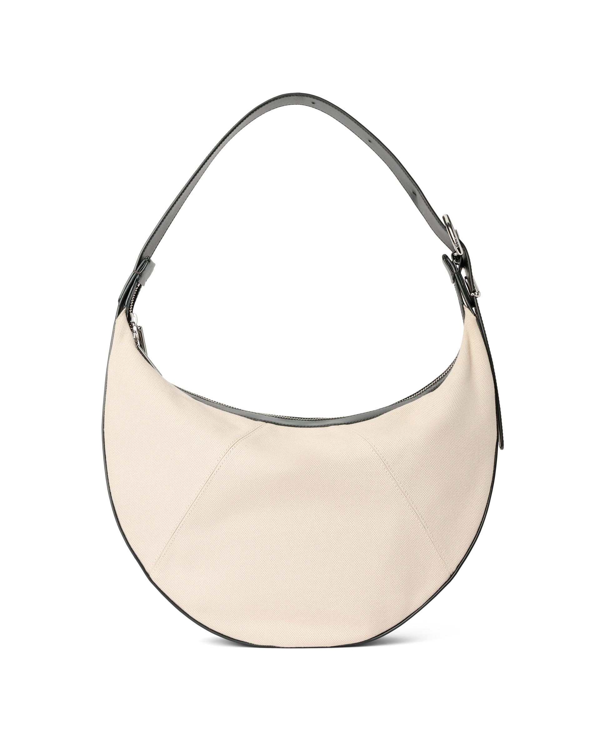 ECCO® Fortune Large Canvas Leather Crossbody Bag - Beige - Back