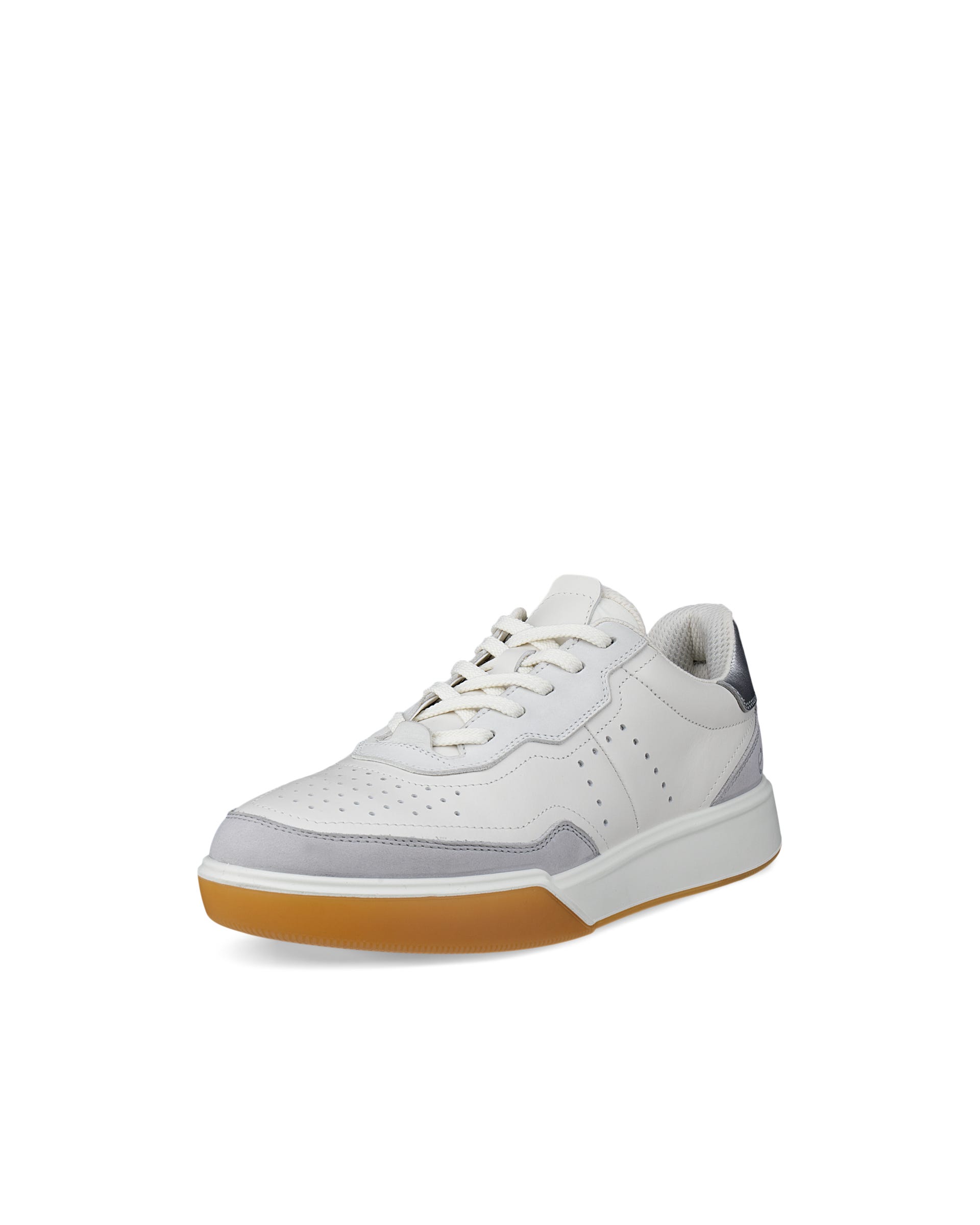 ECCO® STREET COURT baskets en cuir pour femme - Blanc - Main