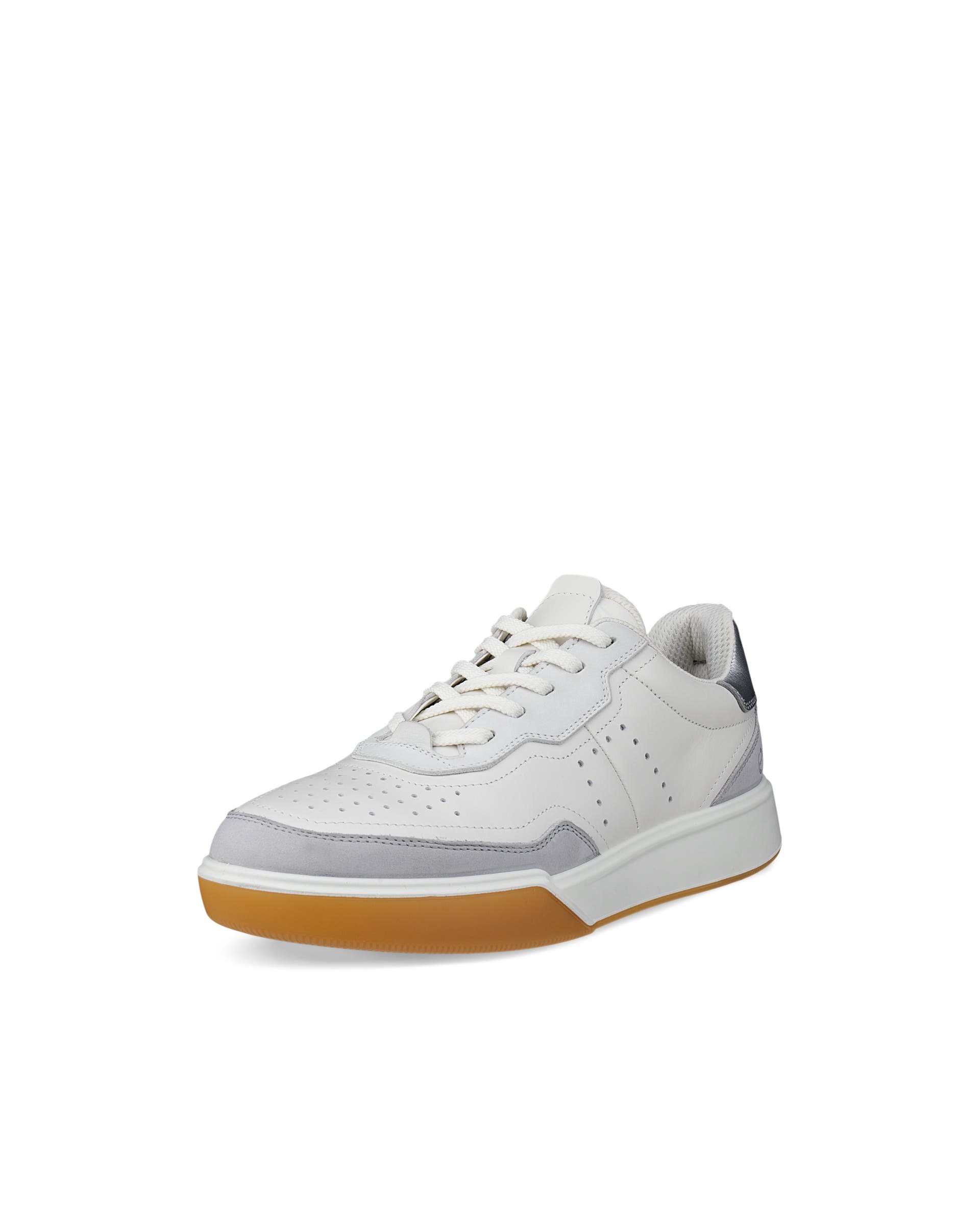 ECCO® STREET COURT baskets en cuir pour femme - Blanc - Main