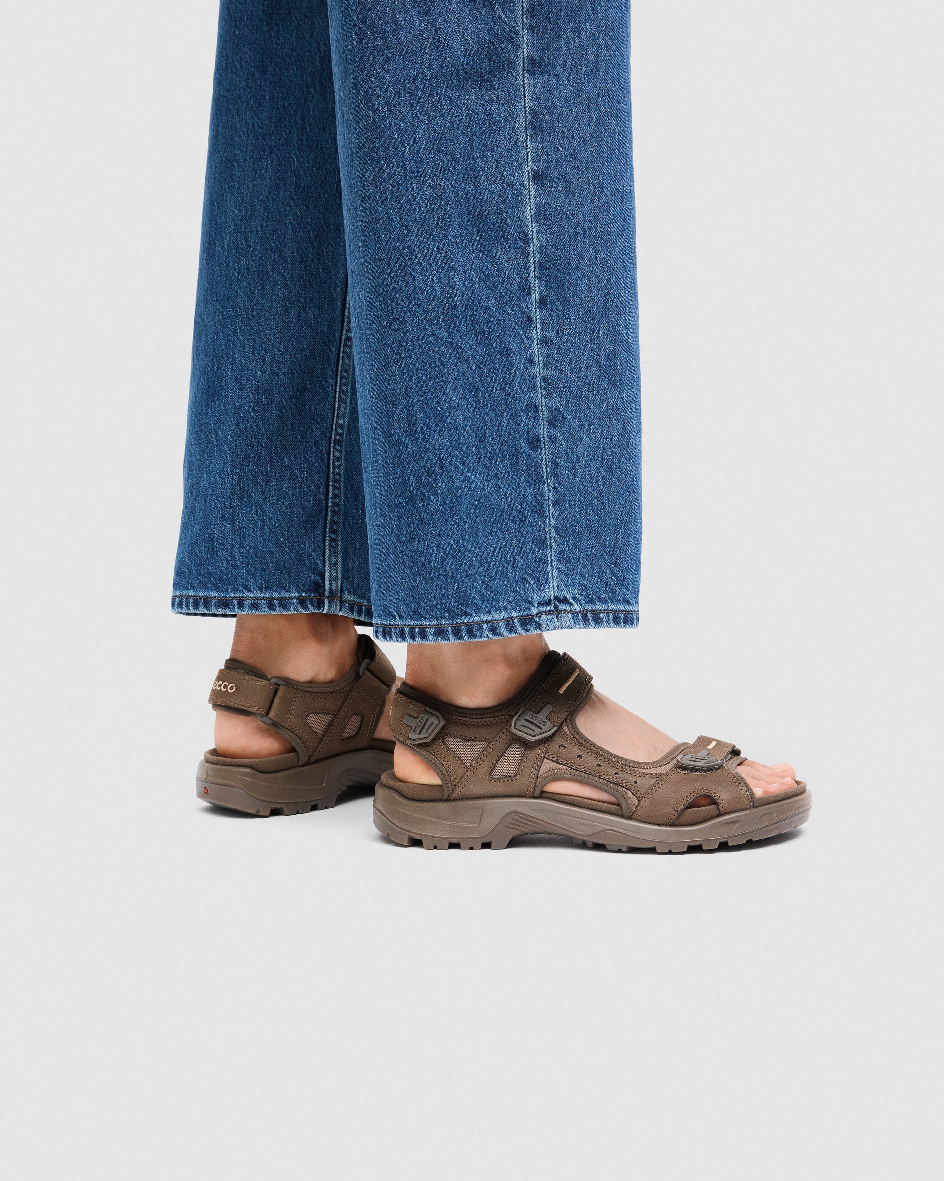 Men's ECCO® Offroad Nubuck Walking Sandal - Brown - Lifestyle image-1