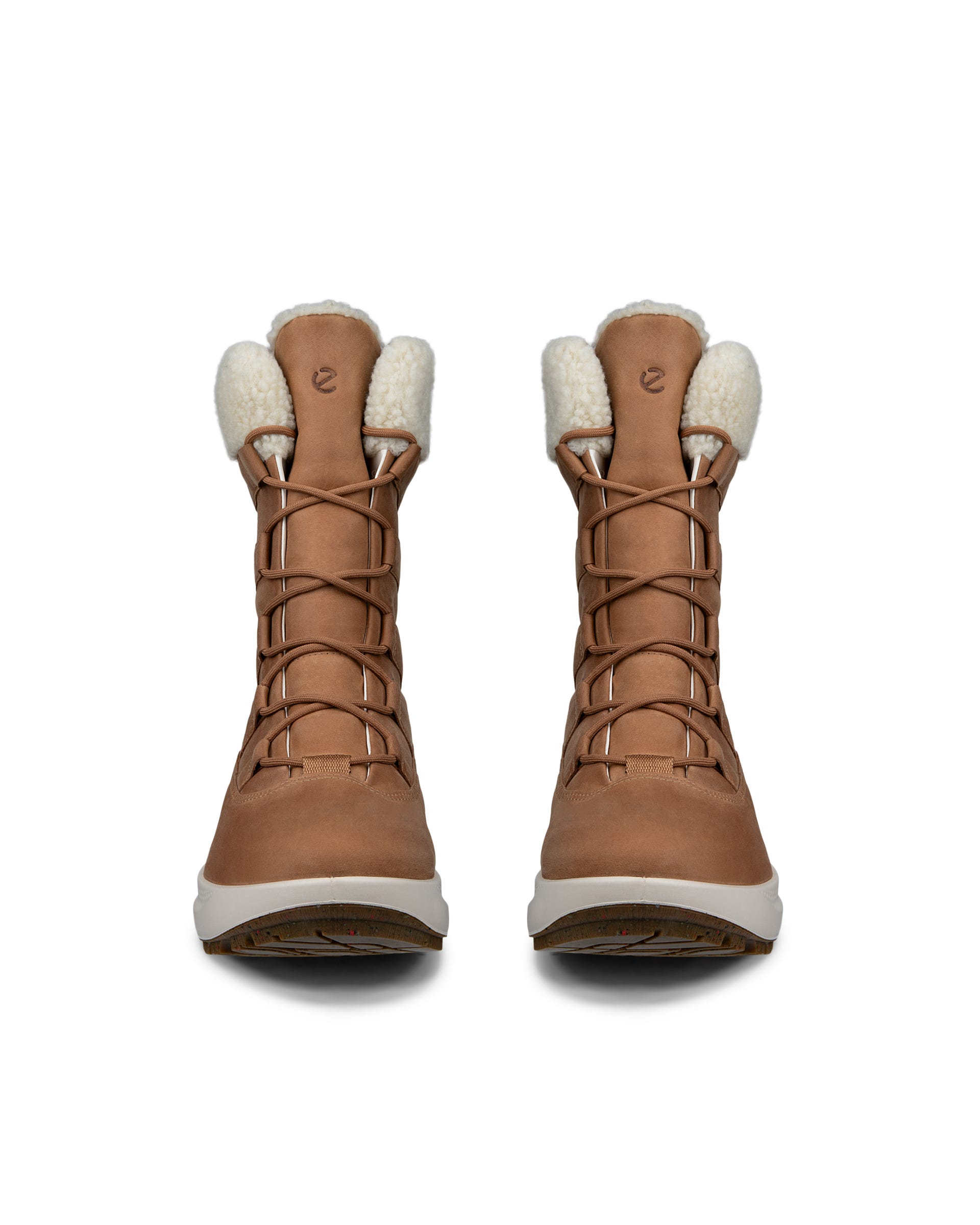 Damskie nubukowe buty do kolan outdoor ECCO® SOLICE - Brązowy - Front pair