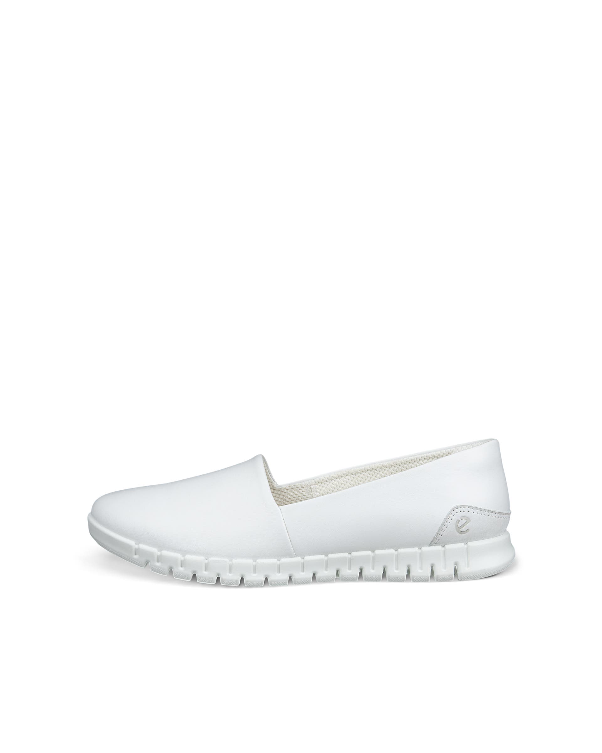 Women's ECCO® Gruuv Lite Leather Slip-On Shoe - White - Outside