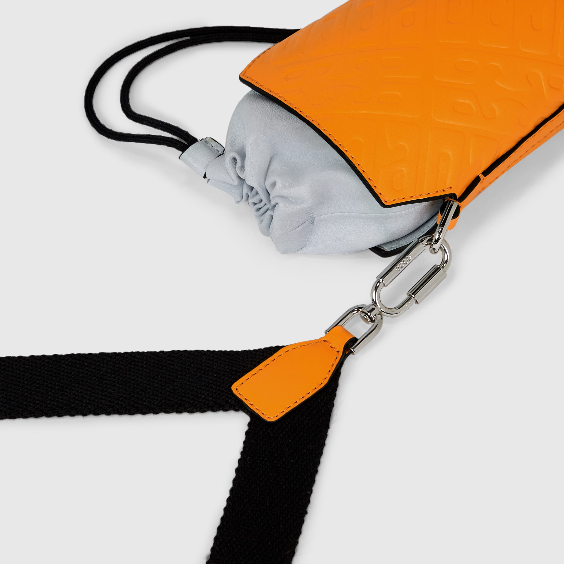 ECCO® E Pot Sling Monogram Leather Crossbody Bag - Orange - Detail-2