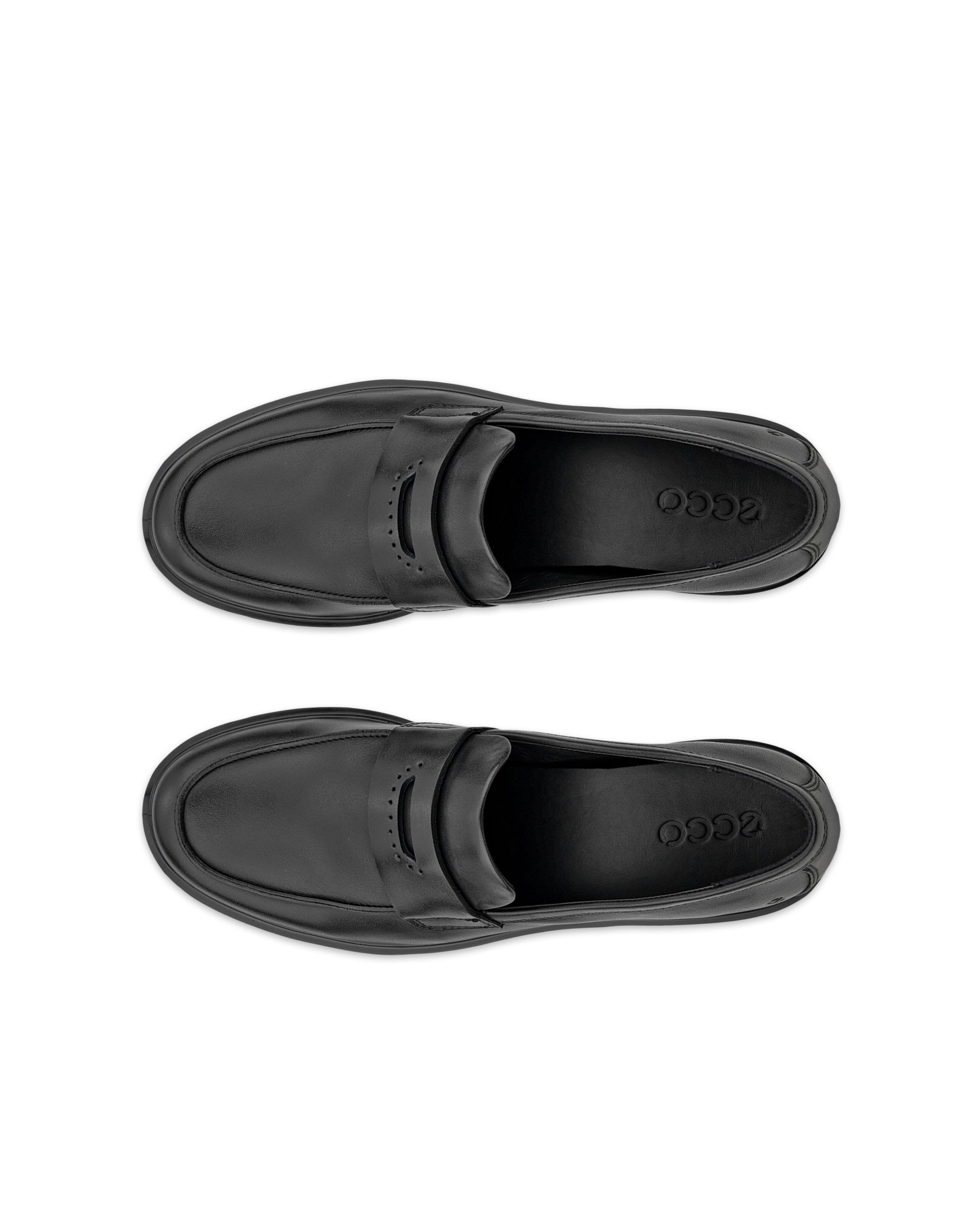 ECCO® METROPOLE VIENNA mocassins en cuir pour femme - Noir - Top left pair