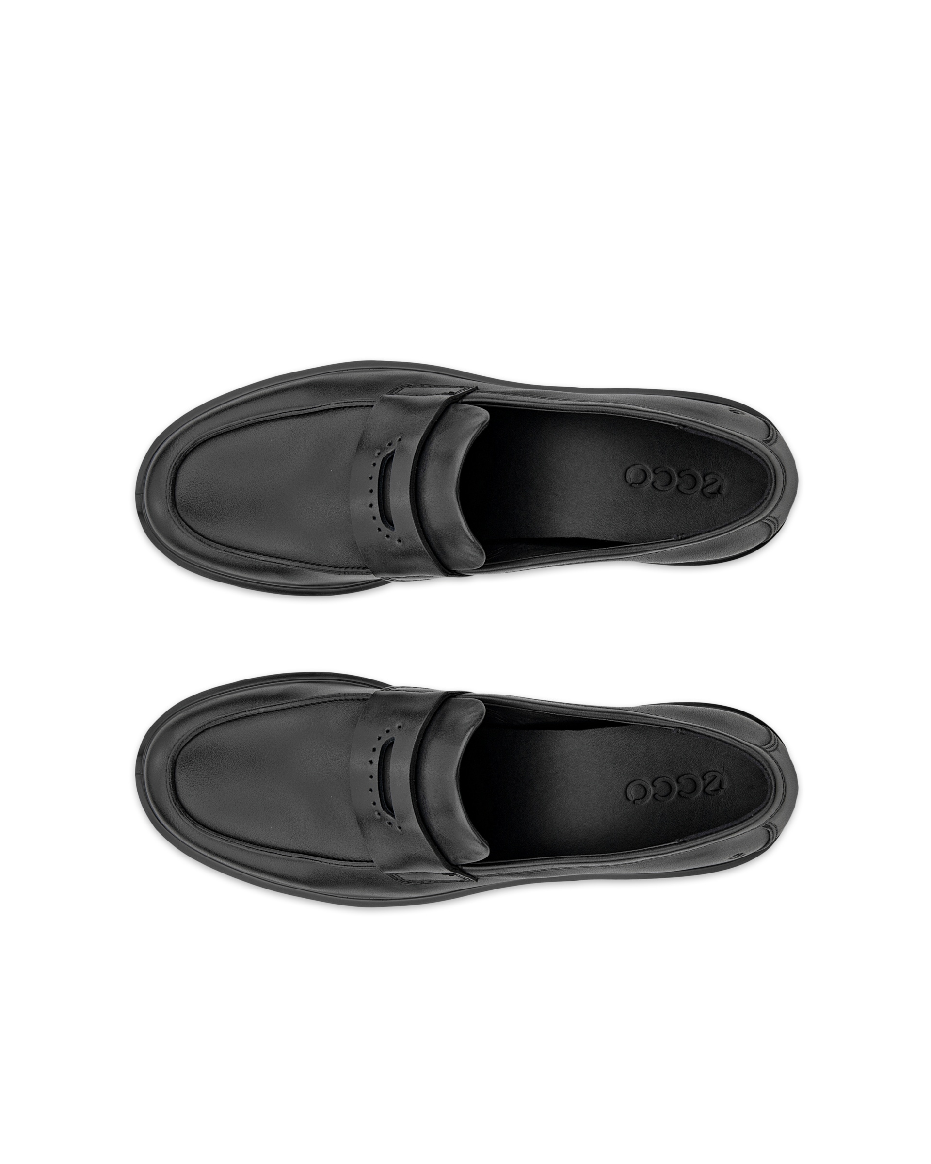 ECCO® METROPOLE VIENNA ženske kožne mokasinke - Crna - Top left pair