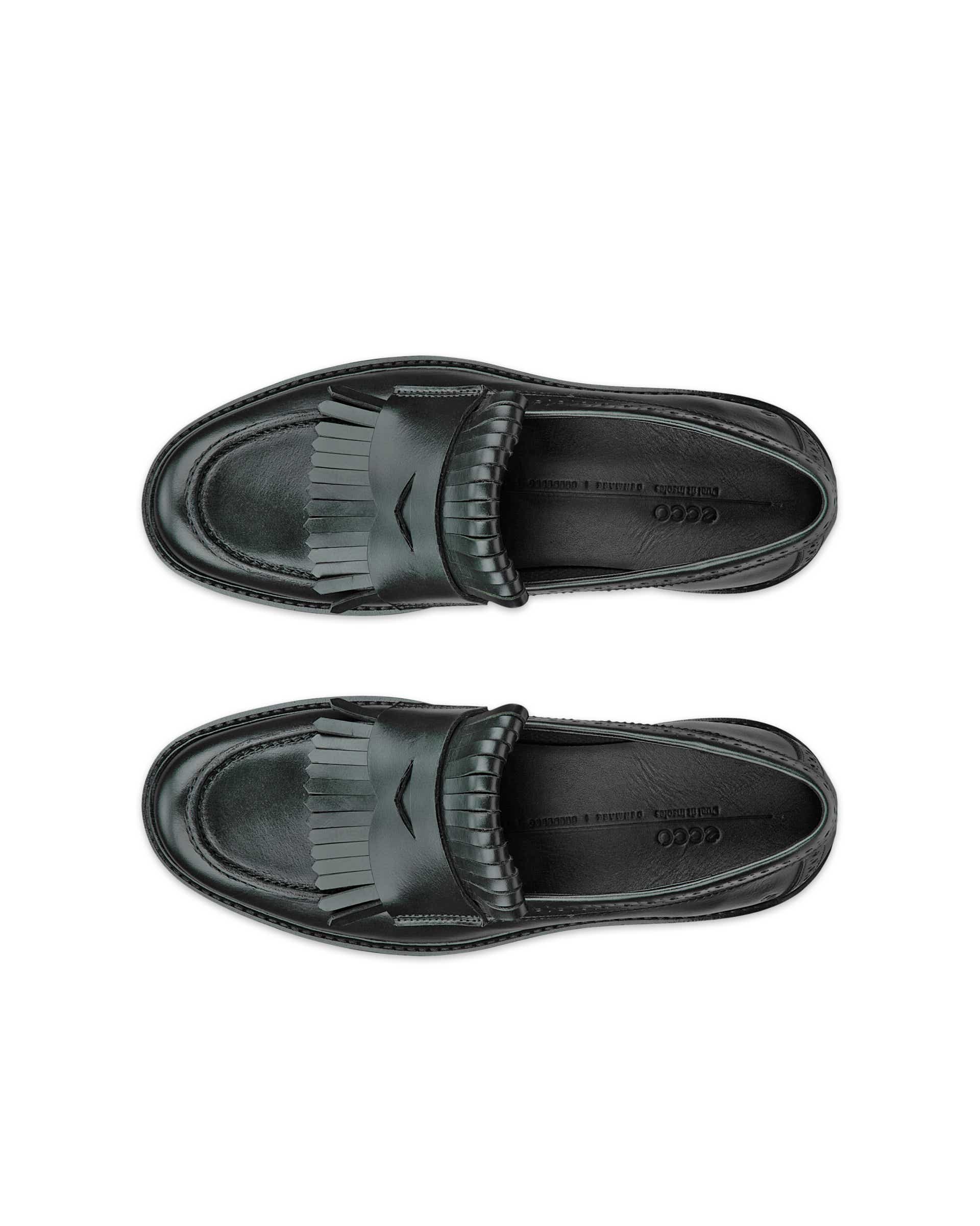 Women's ECCO® Metropole Oslo Leather Loafer - Green - Top left pair