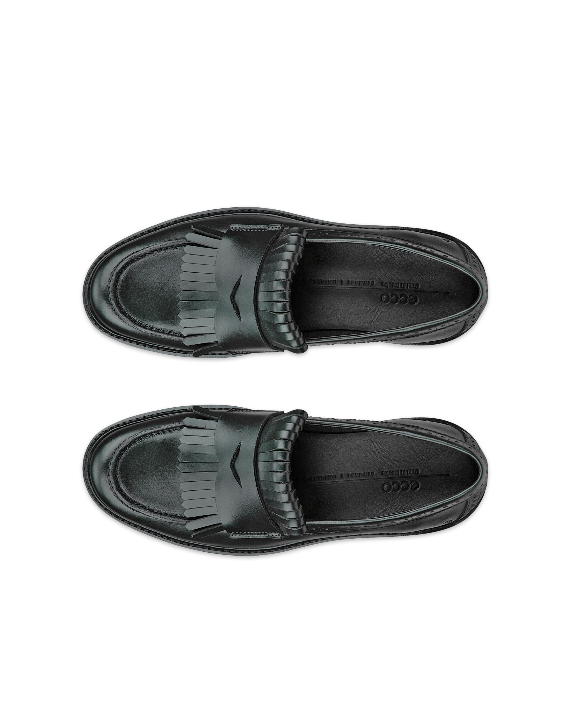 Women's ECCO® Metropole Oslo Leather Loafer - Green - Top left pair