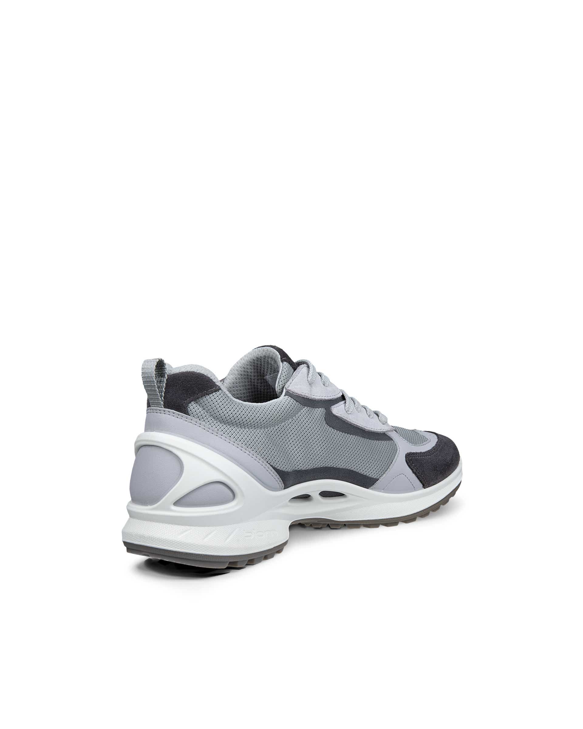 Men's ECCO® BIOM ENERGI Leather & Textile Trainer - Grey - Back