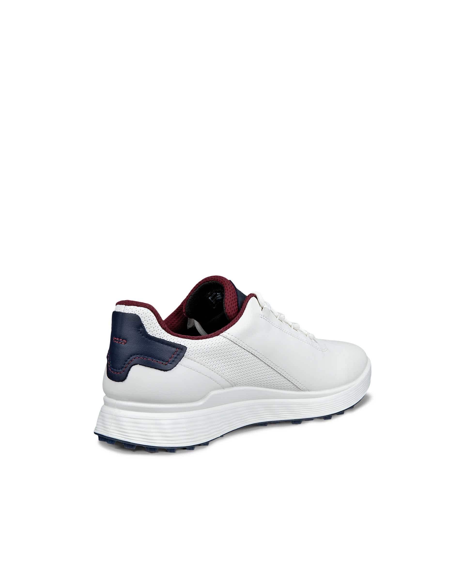 Men's ECCO® Golf S-Casual Leather Waterproof Golf Shoe - White - Back