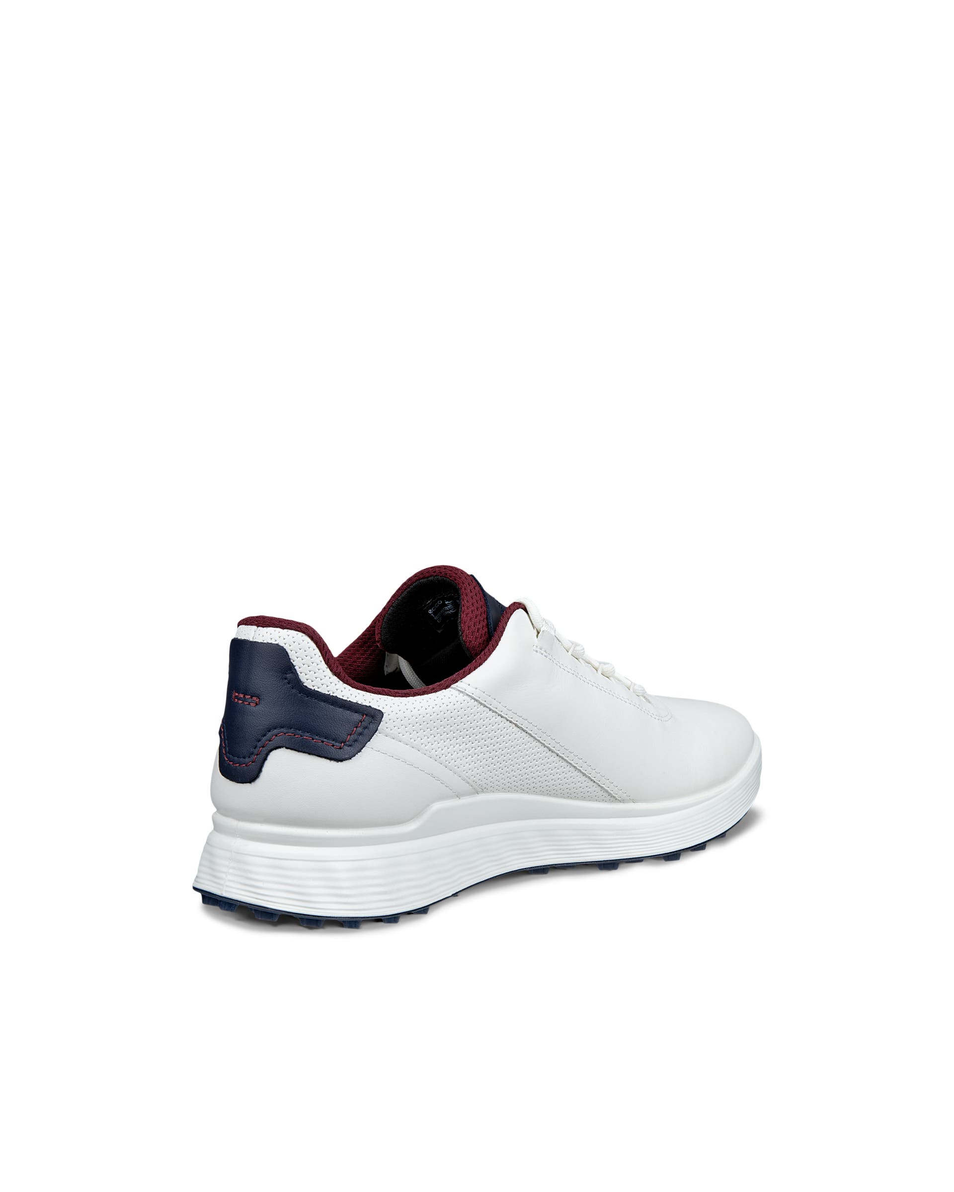 Men's ECCO® Golf S-Casual Leather Waterproof Golf Shoe - White - Back