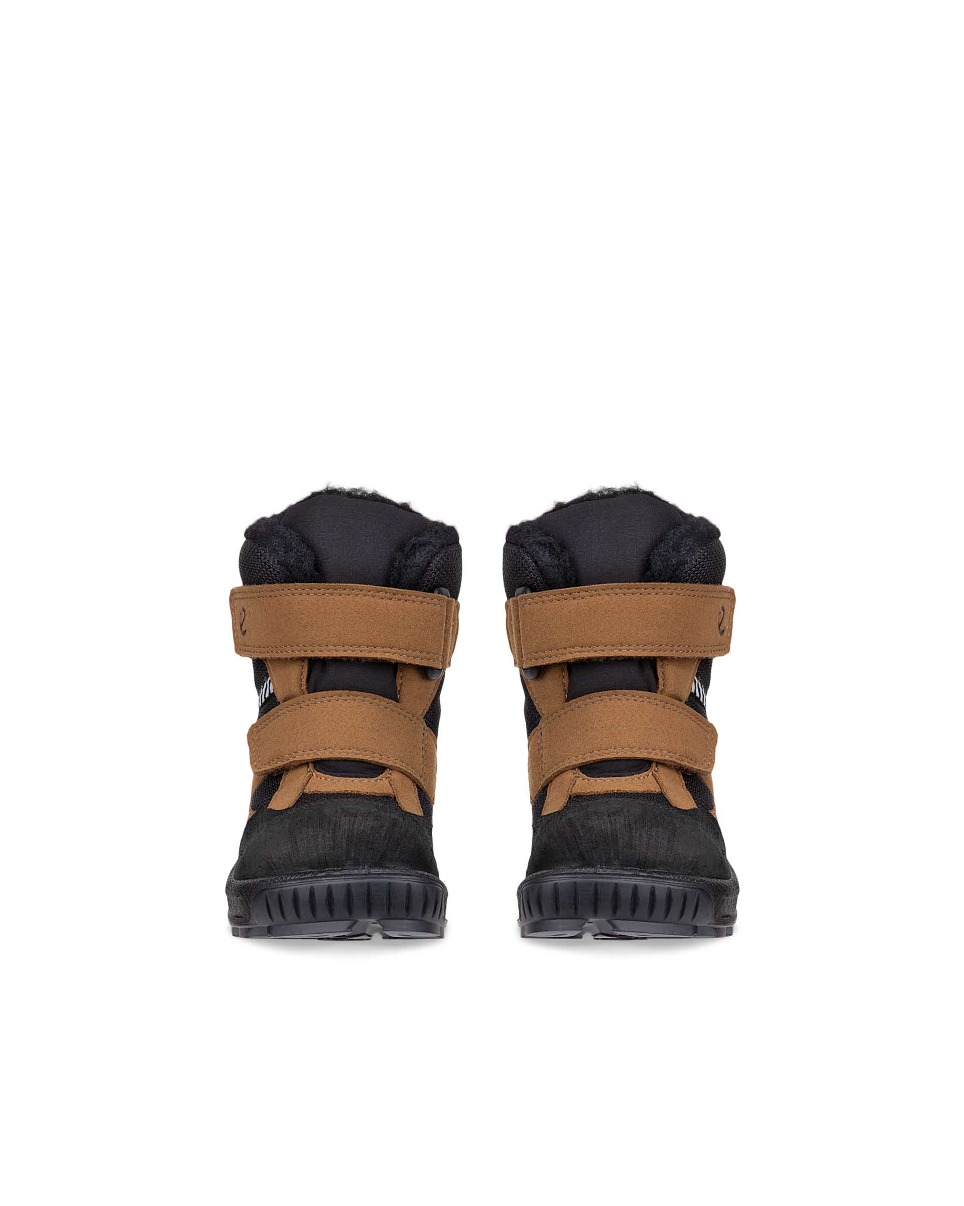 Dziecięce wodoodporne tekstylne buty zimowe ECCO® BIOM HIKE INFANT - Brązowy - Front pair