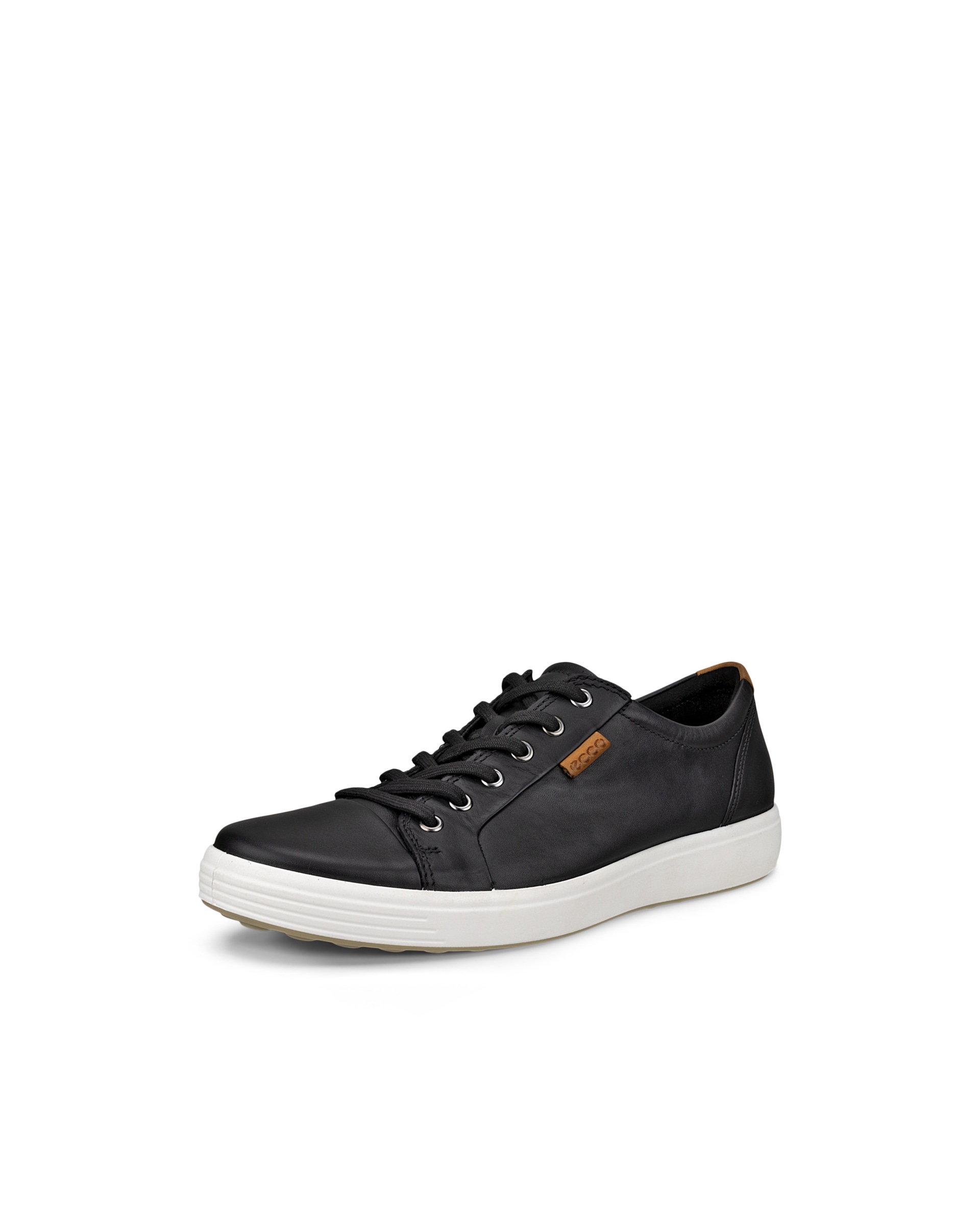 ECCO® Soft 7 baskets en cuir pour homme - Noir - Main
