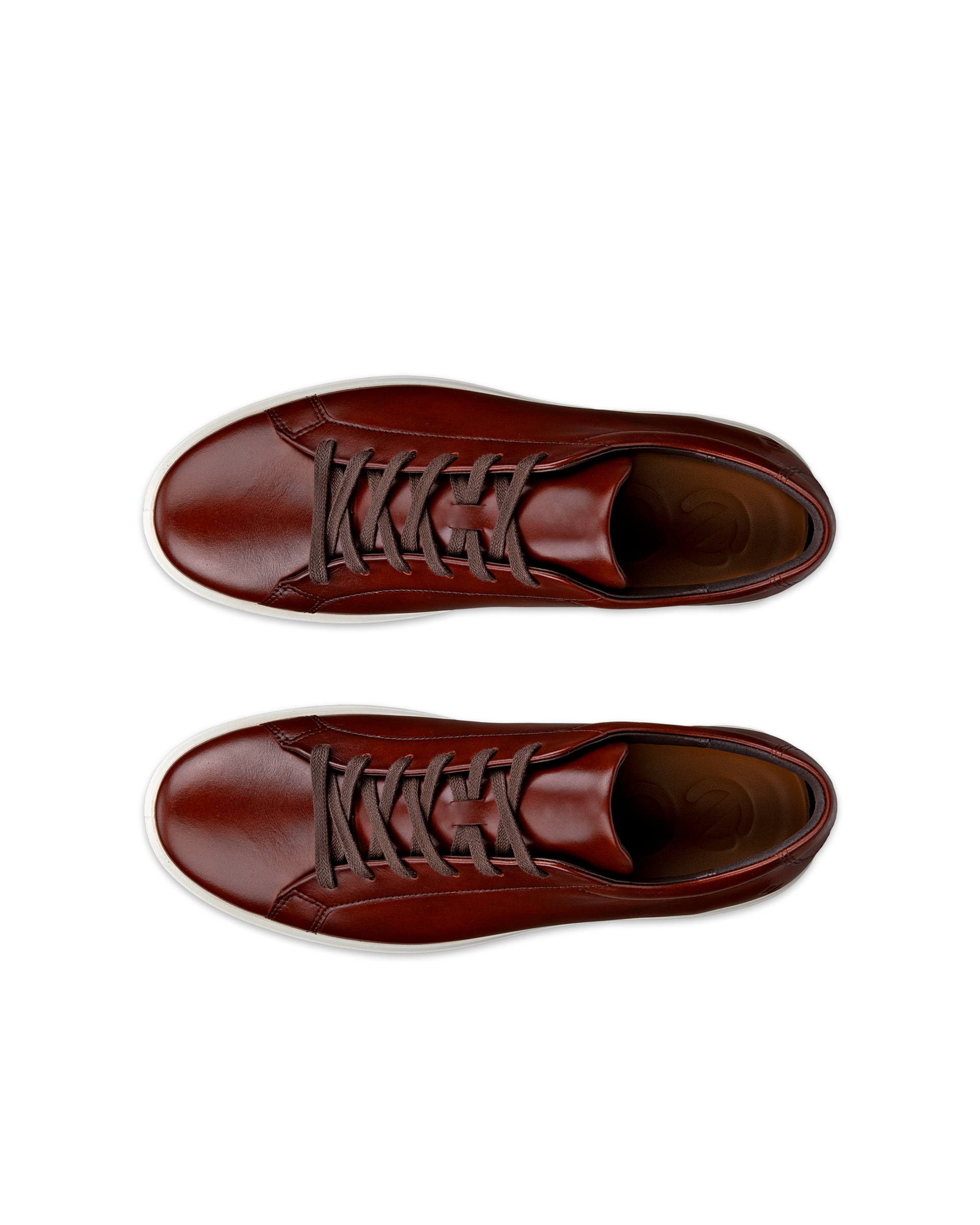 ECCO® SOFT 60 baskets en cuir pour homme - Brun - Top left pair