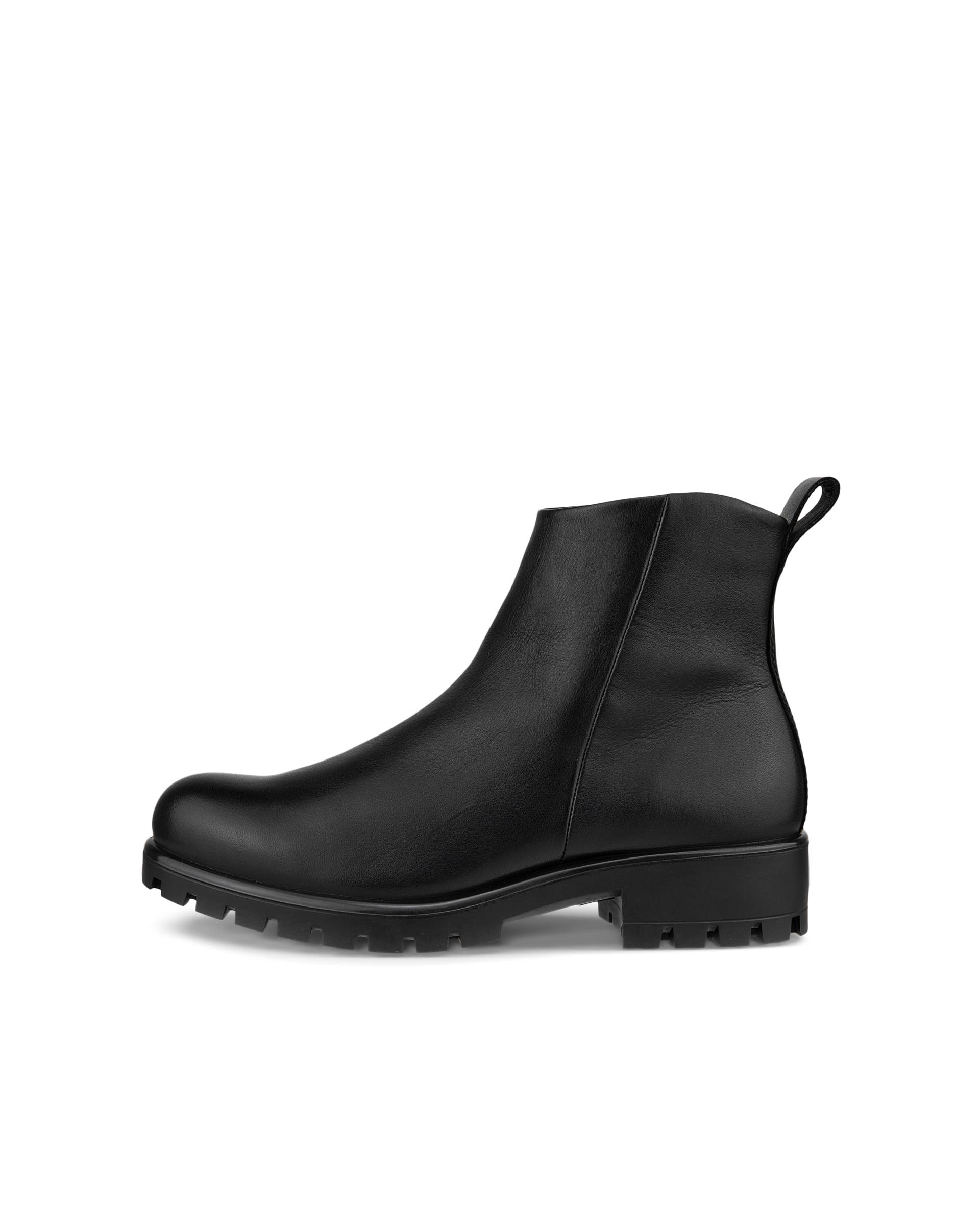 Women's ECCO® Modtray Leather Ankle Boot - Black - Outside