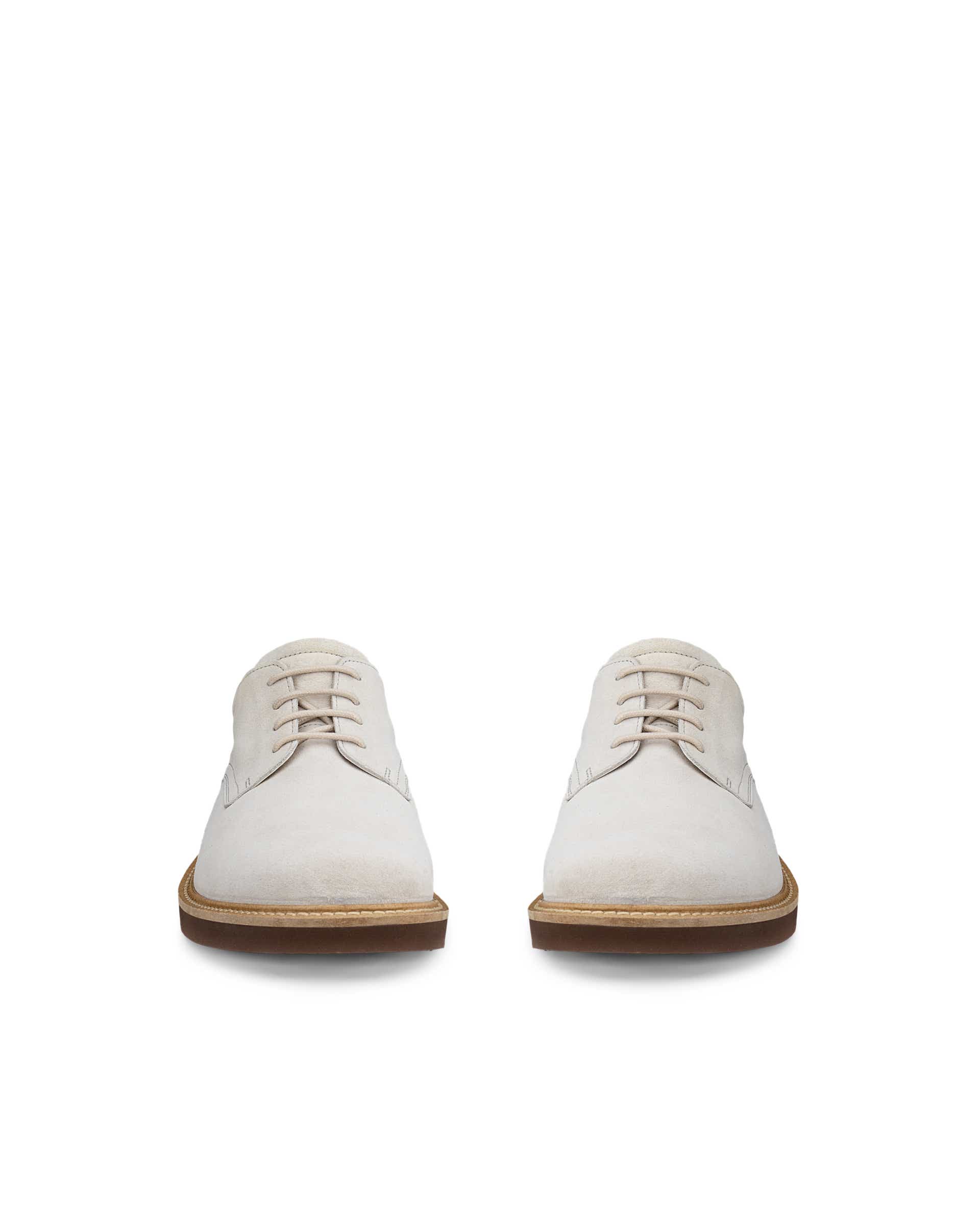Men's ECCO® Metropole London Suede Derby Shoe - Beige - Front pair