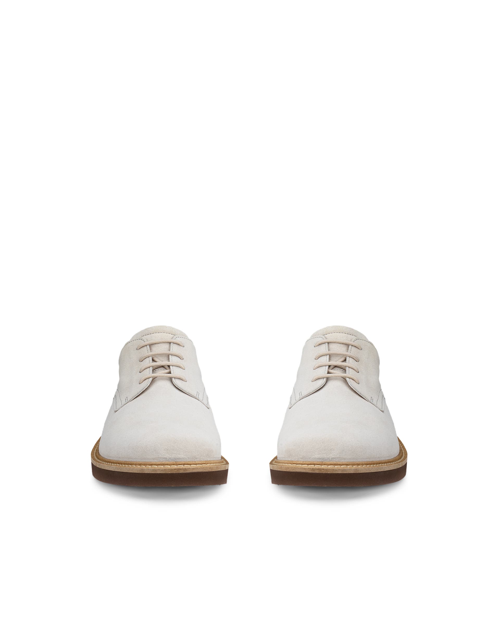 Men's ECCO® Metropole London Suede Derby Shoe - Beige - Front pair