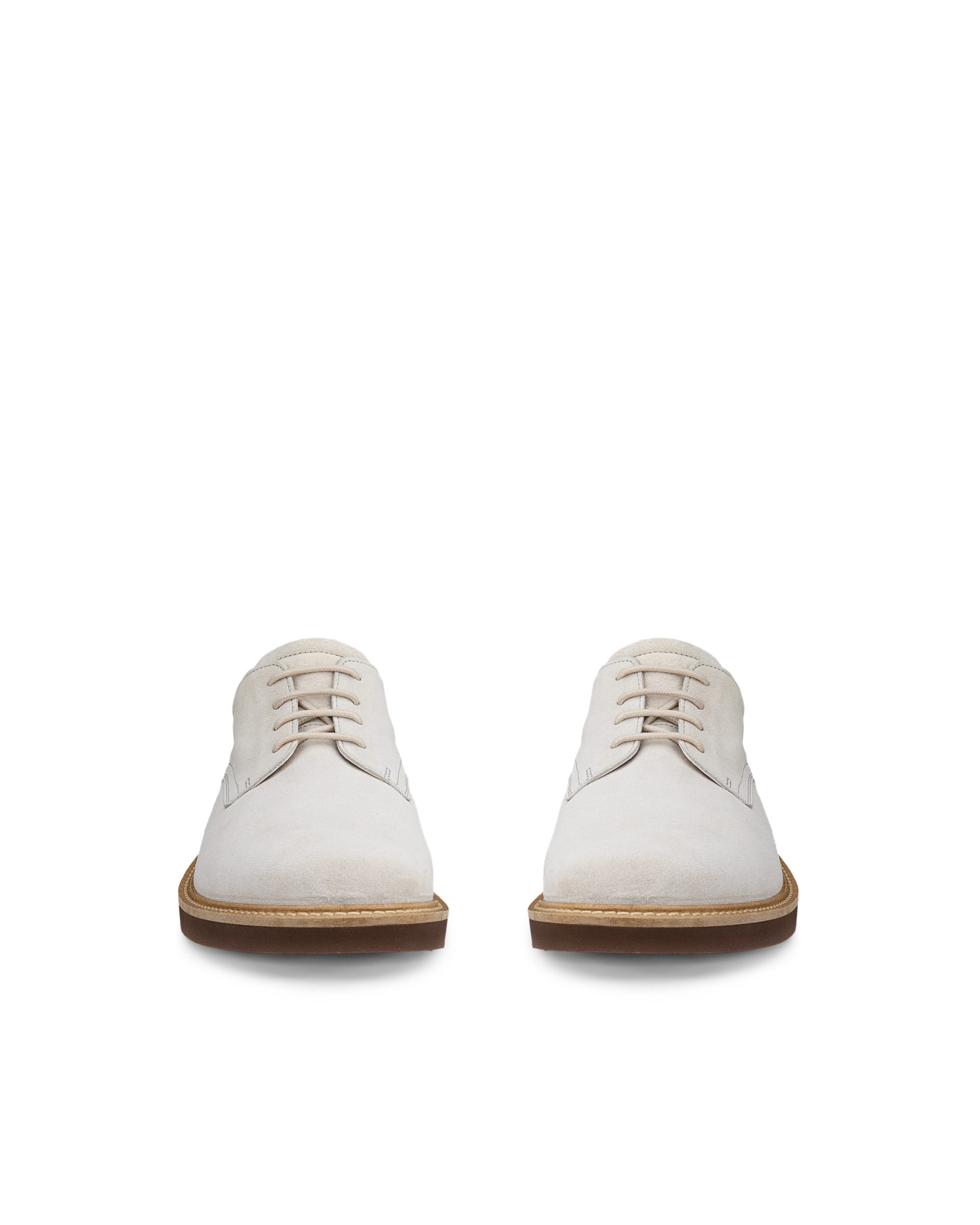 Men's ECCO® Metropole London Suede Derby Shoe - Beige - Front pair