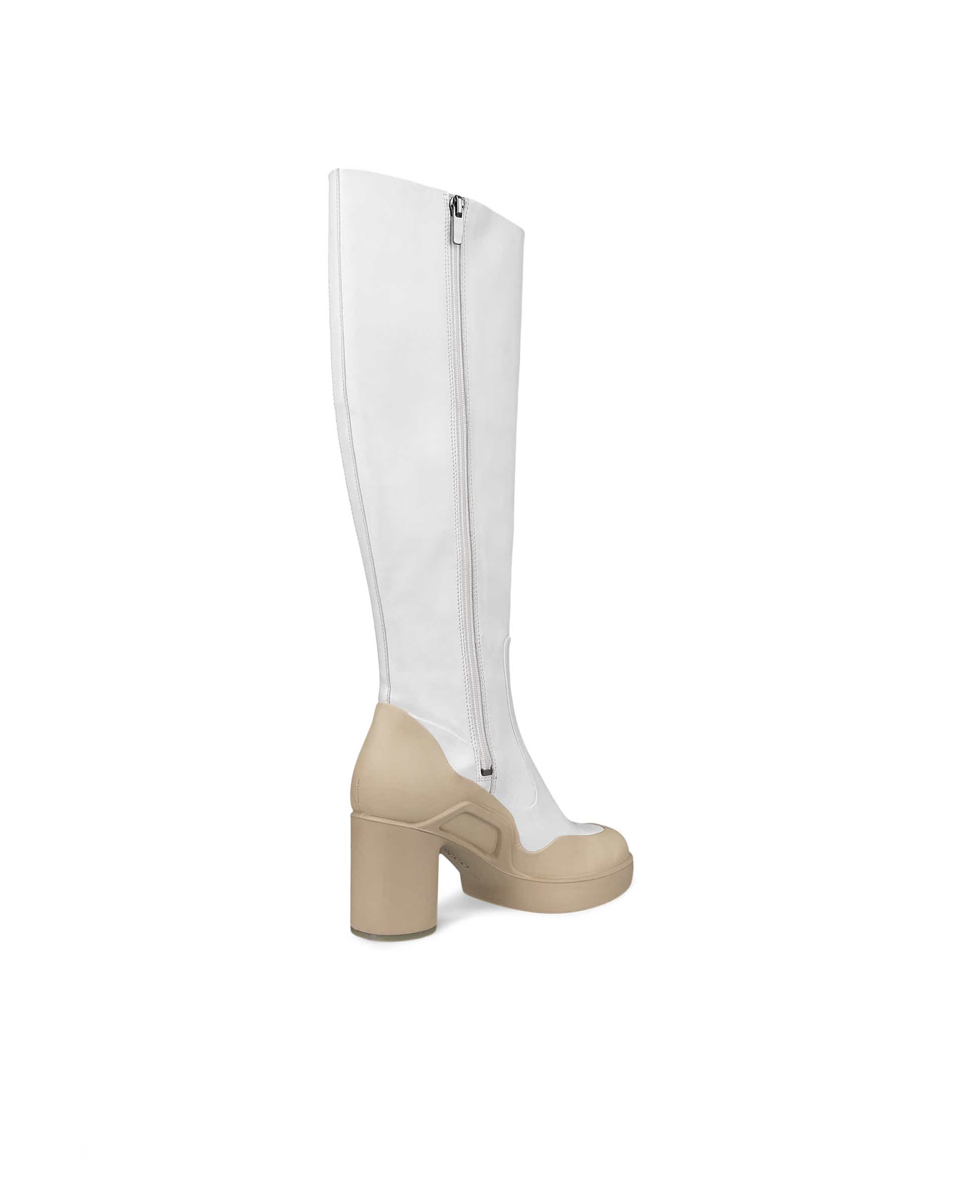 ECCO® Shape Sculpted Motion 55 bottes hautes en cuir pour femme - Blanc - Back