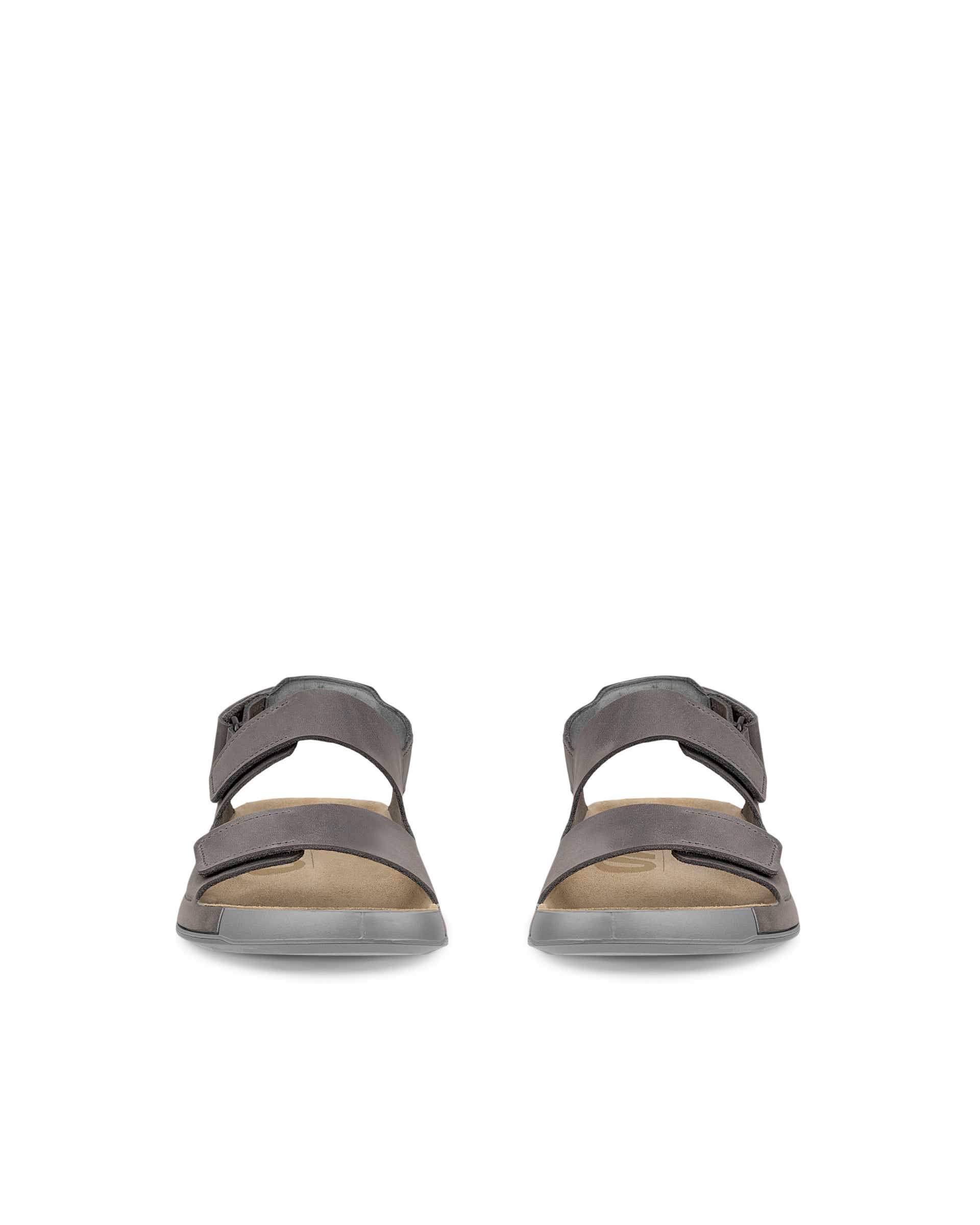 ECCO® Cozmo sandale en nubuck deux brides pour homme - Gris - Front pair