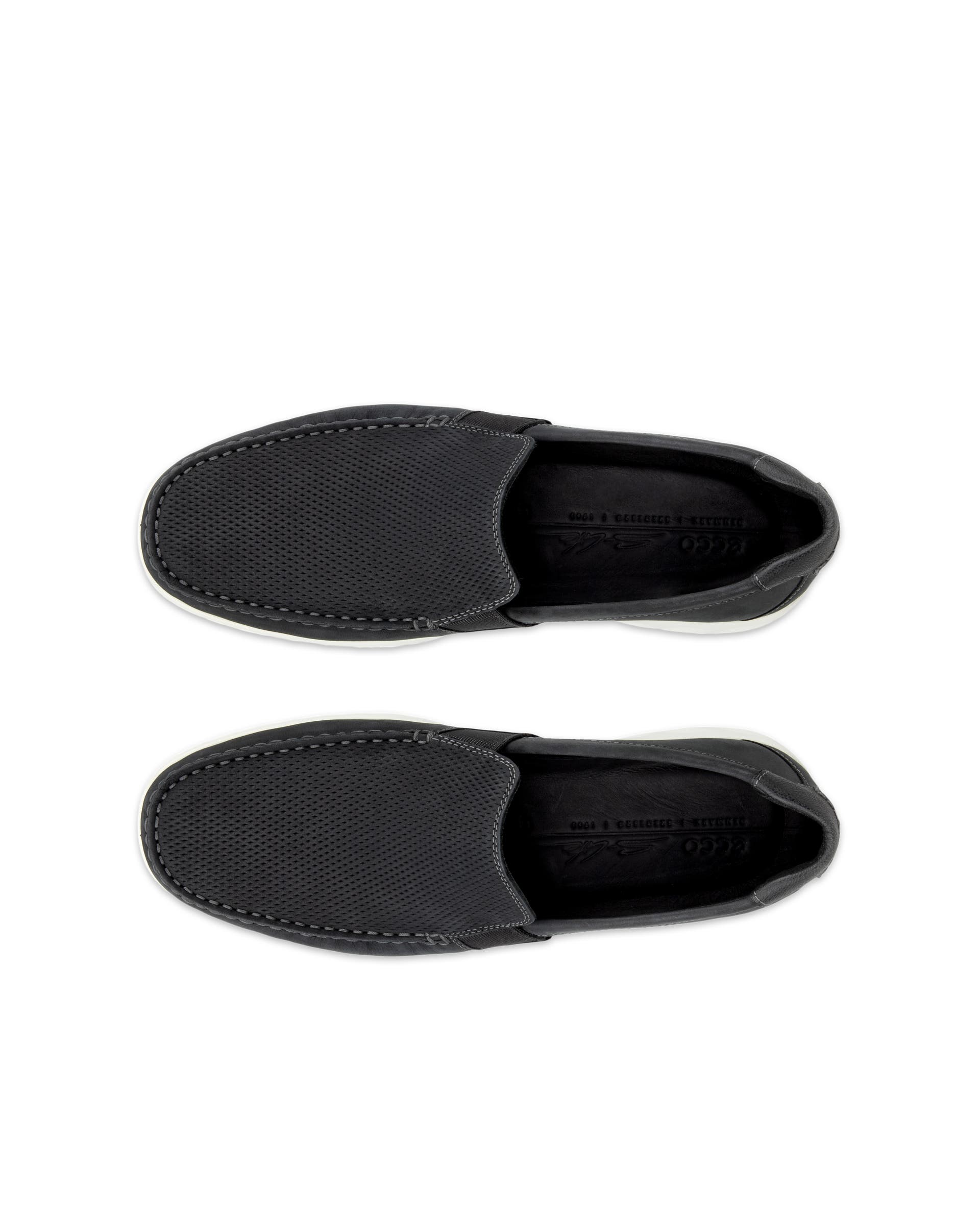 Mocasines de nobuk ECCO® S Lite Moc para hombre - Negro - Top left pair