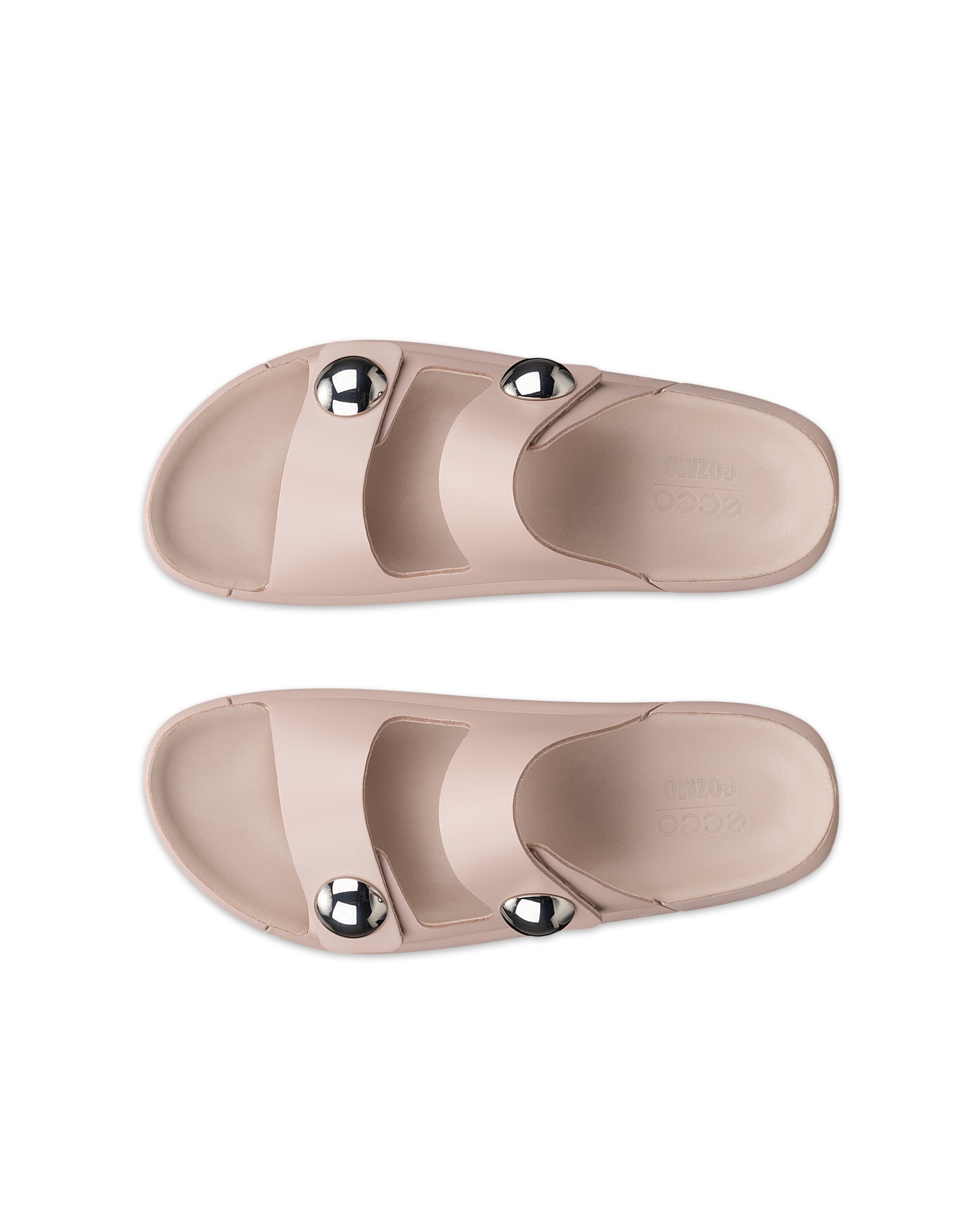 ECCO Cozmo Sandal Deco ウィメンズ レザー2ストラップサンダル - レッド - Top left pair