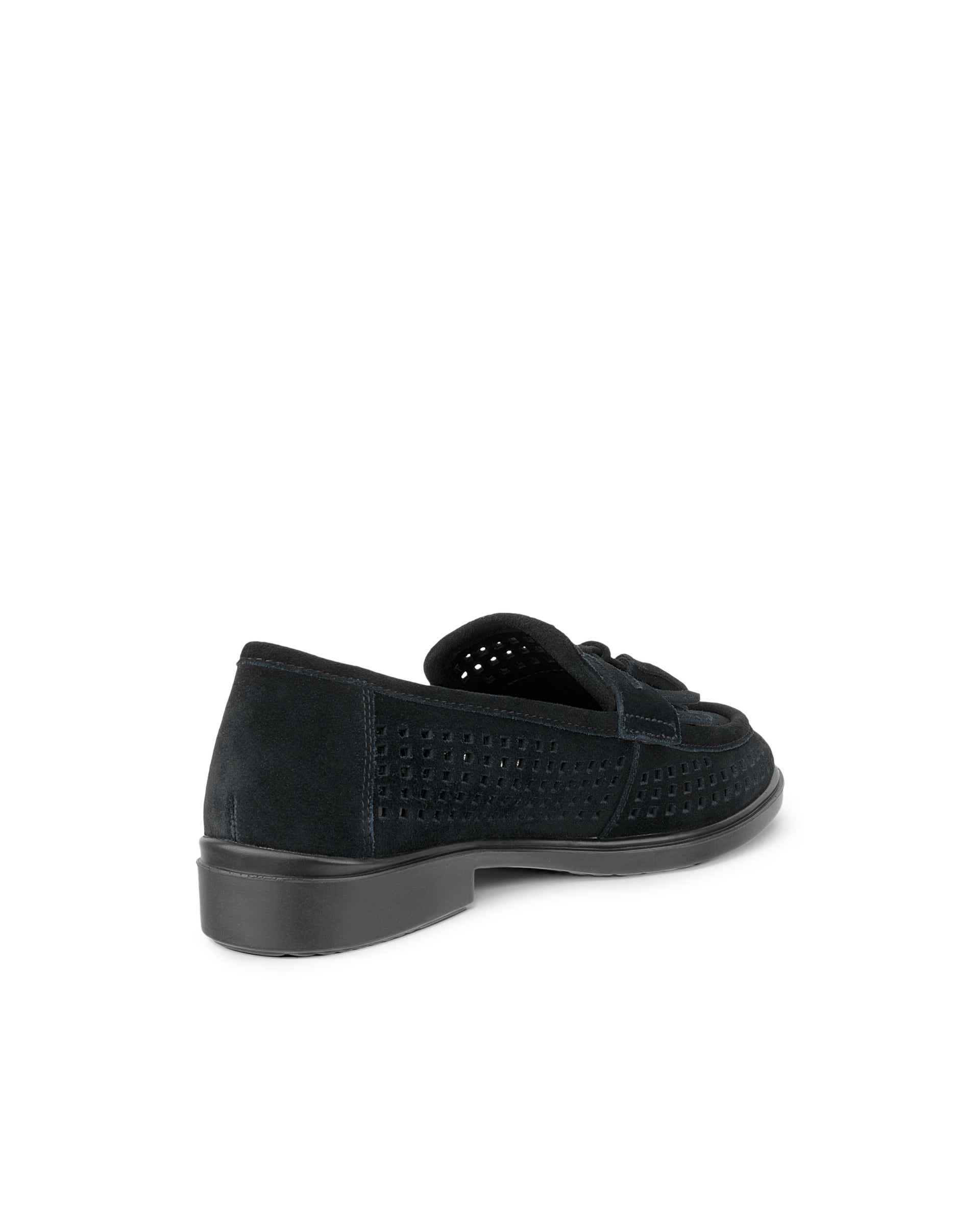 Women's ECCO® Dress Classic 15 Suede Loafer - Black - Back