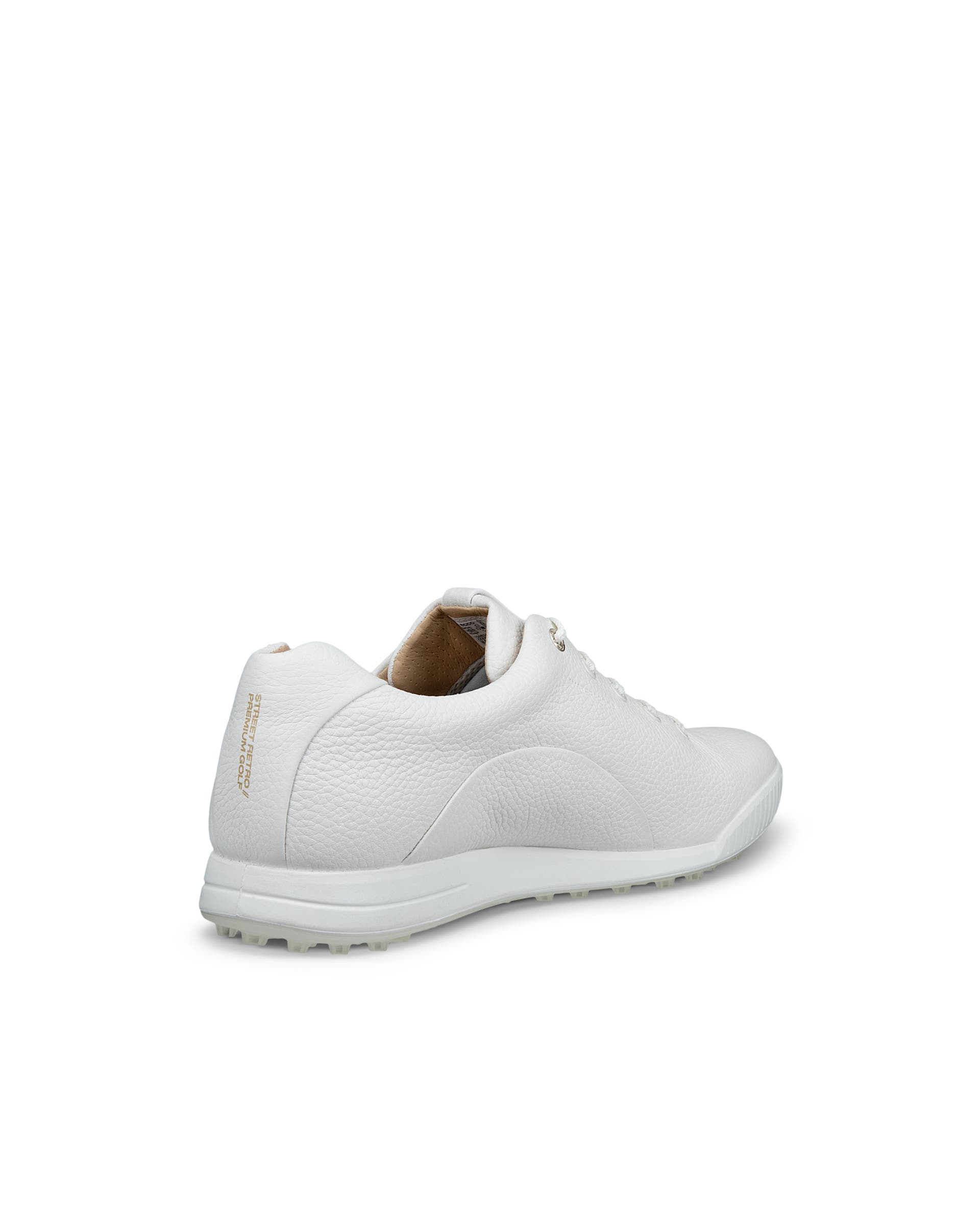 Men's ECCO® Golf Street Leather Waterproof Golf Shoe - White - Back