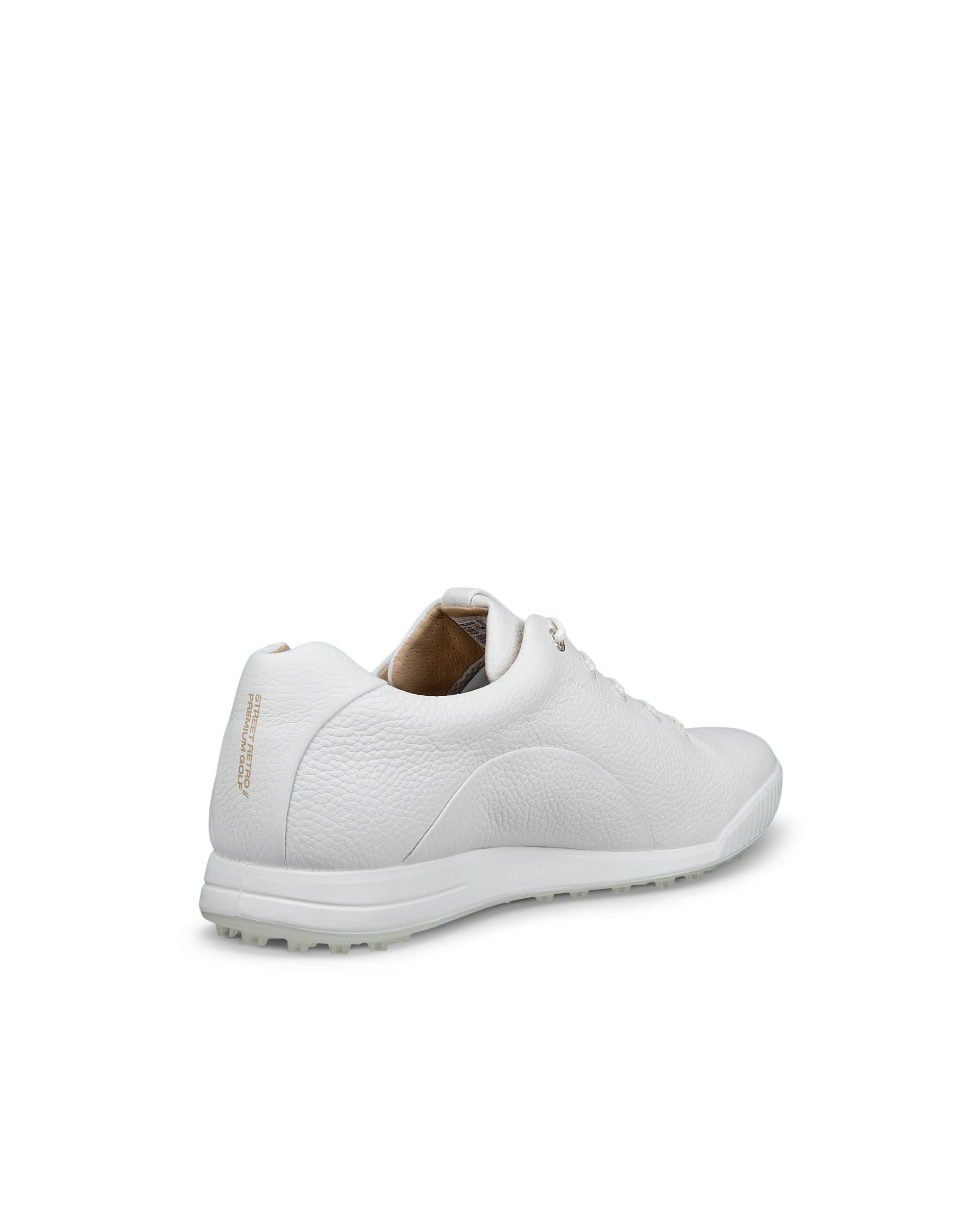 Men's ECCO® Golf Street Leather Waterproof Golf Shoe - White - Back