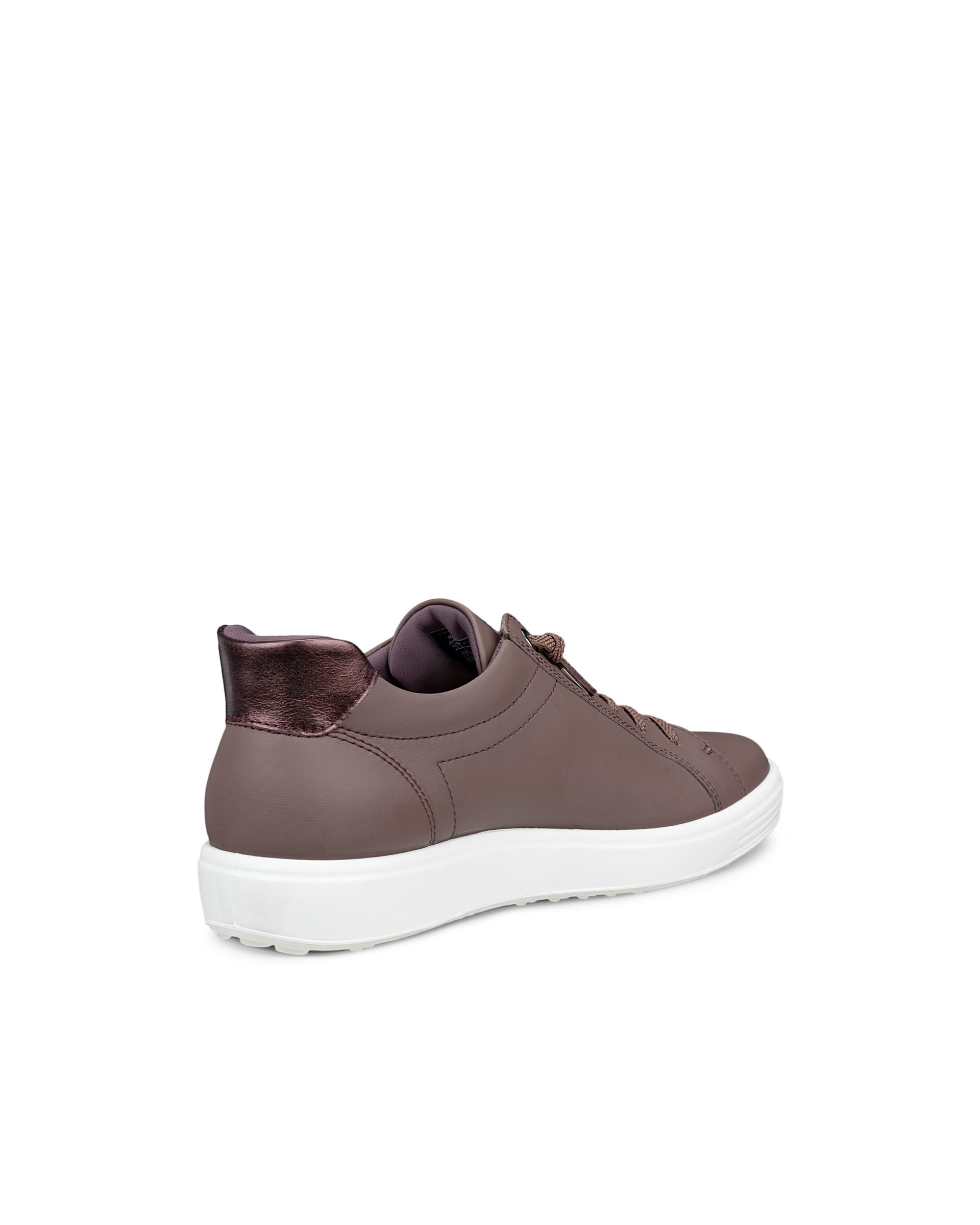 Women's ECCO® SOFT 7 Leather Trainer - Purple - Outside