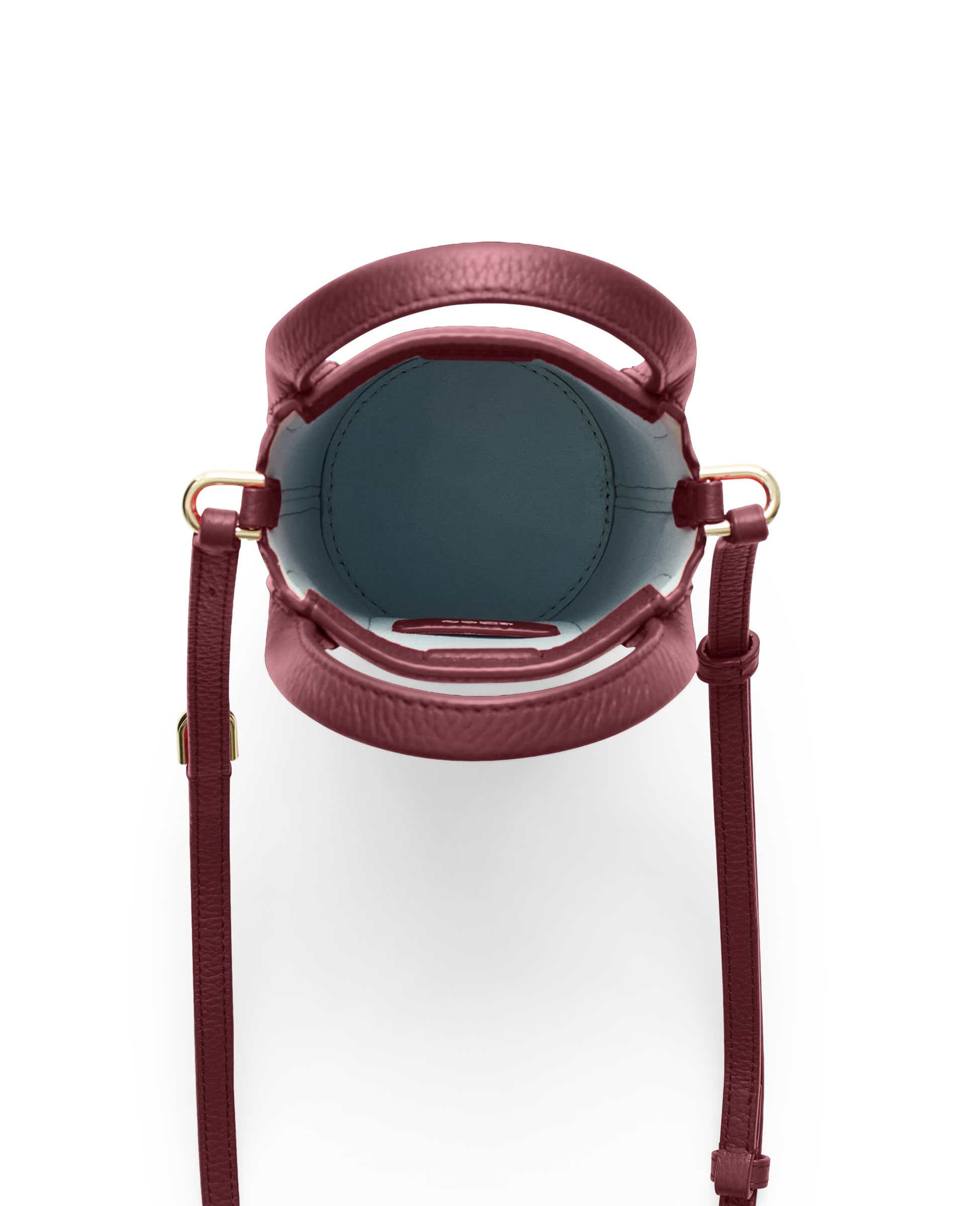 Women's ECCO® POT BAG Leather Bucket Bag - Red - Birdeye