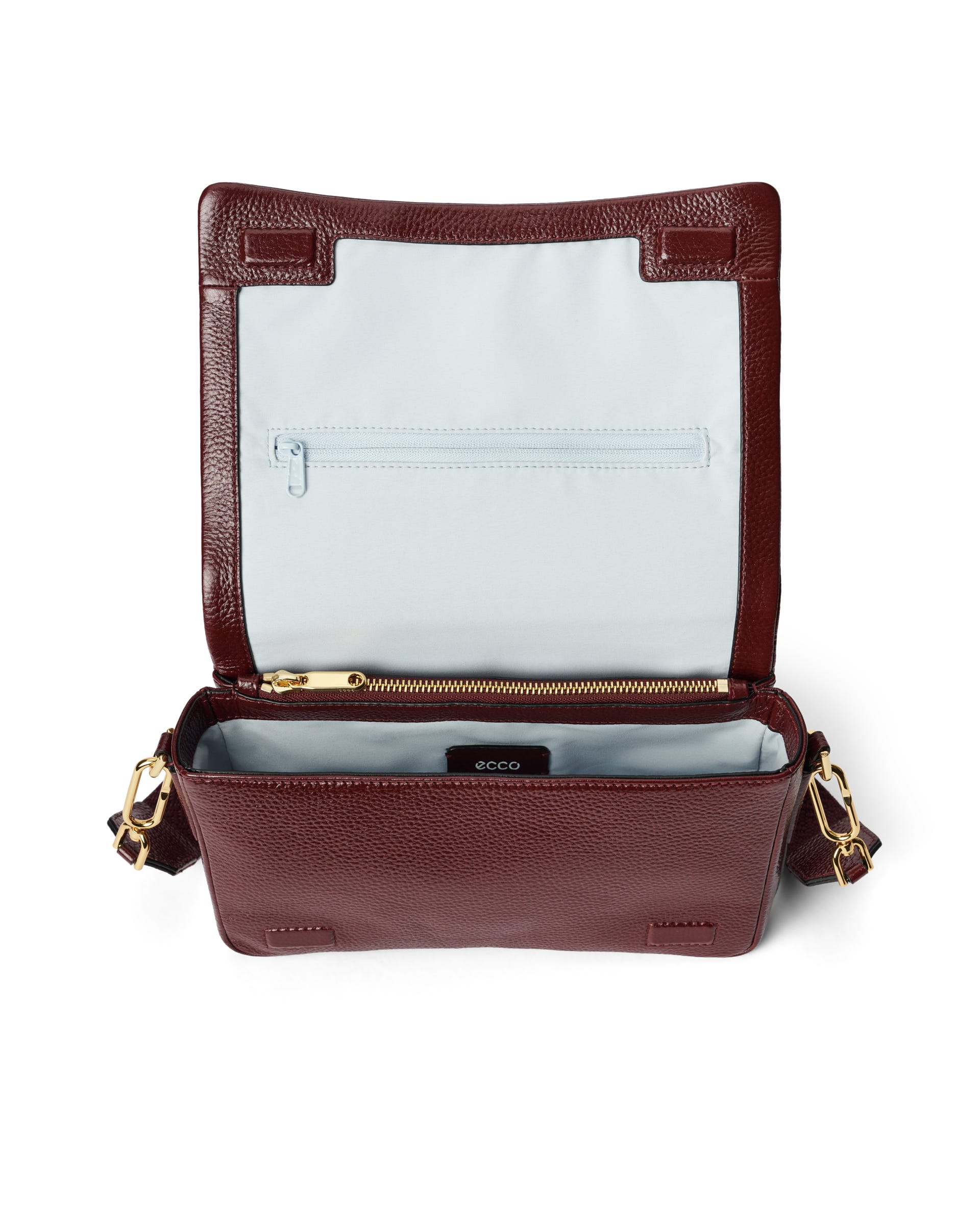 ECCO Pinch Large Soft Shine Pebbled レザークロスボディバッグ - レッド - Inside