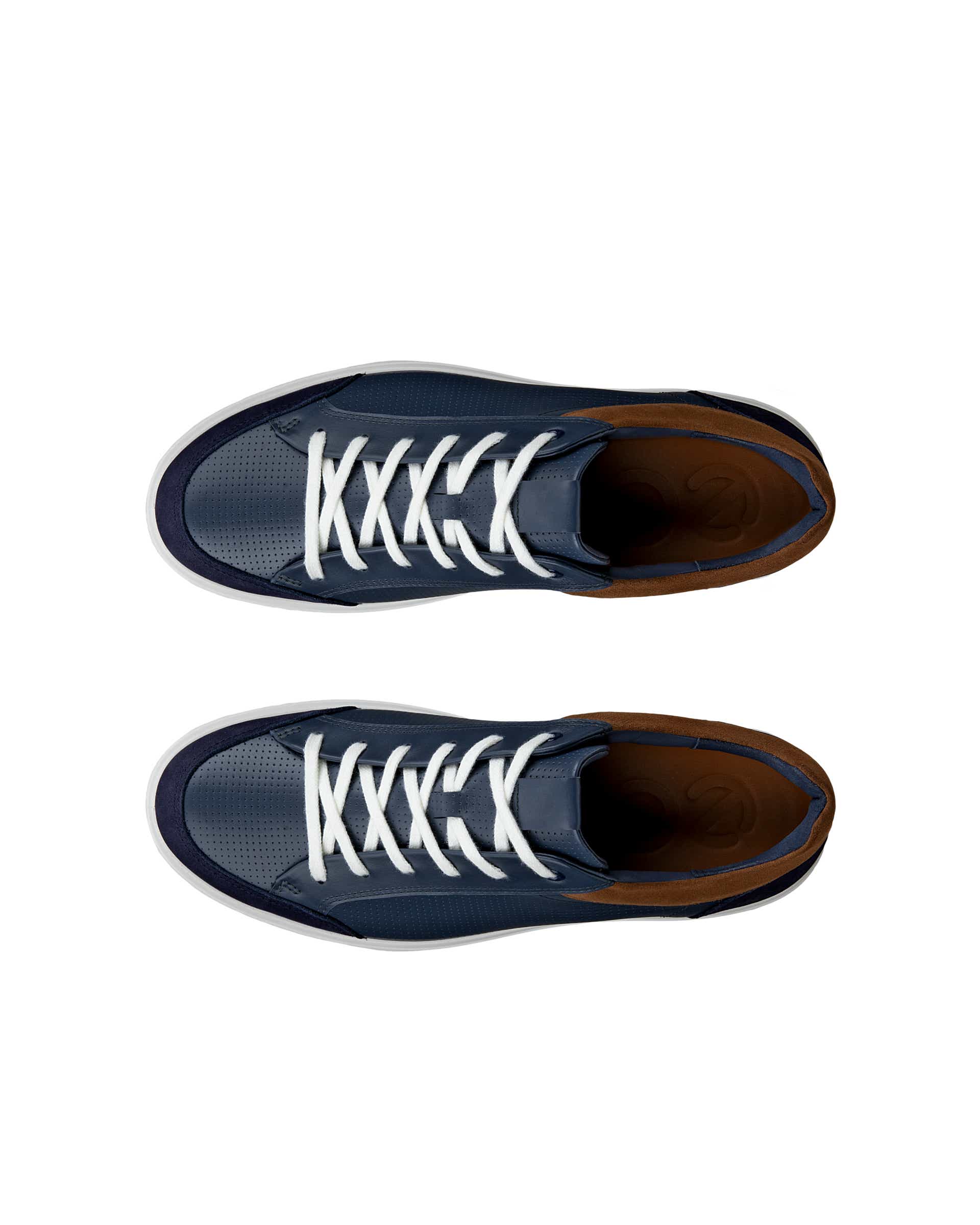 Men's ECCO® Soft 60 Leather Shoe - Blue - Top left pair