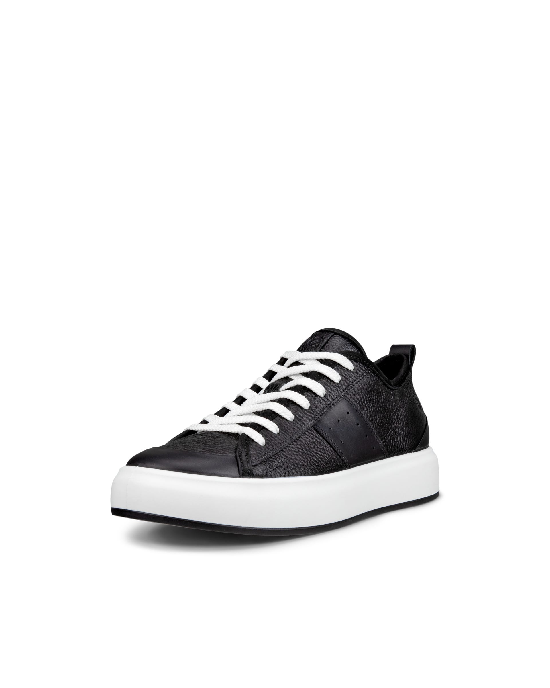 Women's ECCO® Street Ace Leather Sneaker - Black - Main