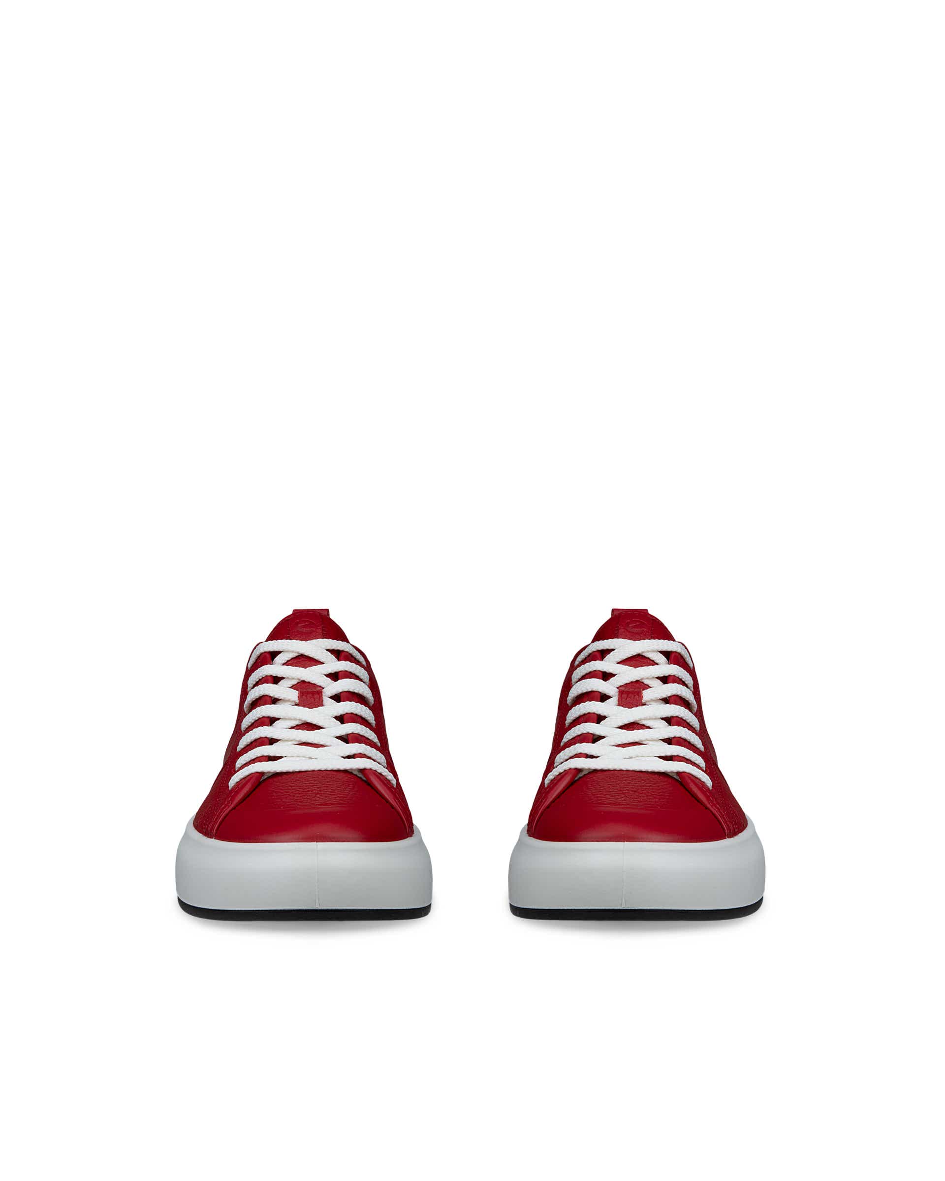 Women's ECCO® Street Ace Leather Sneaker - Red - Front pair