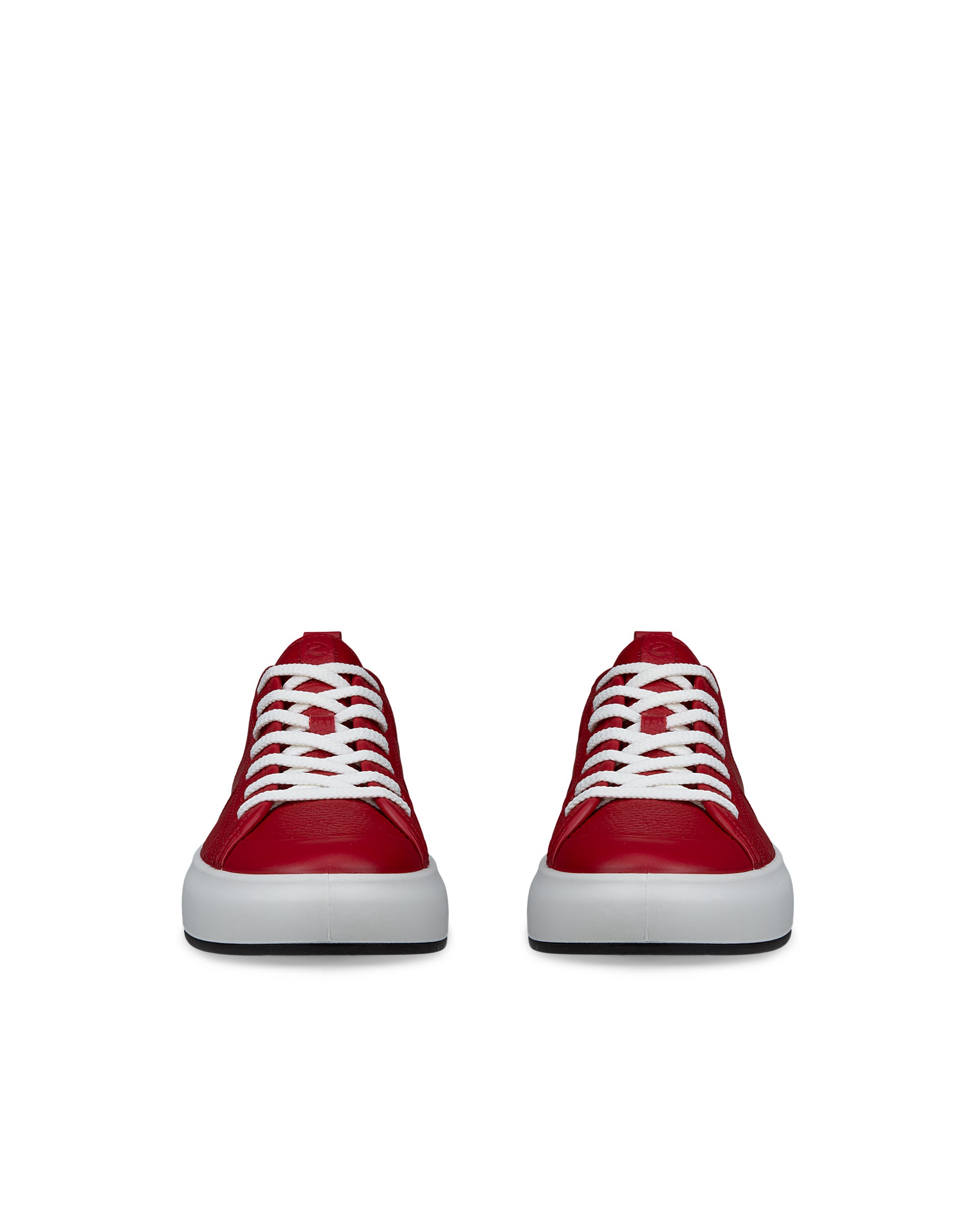 Women's ECCO® Street Ace Leather Sneaker - Red - Front pair