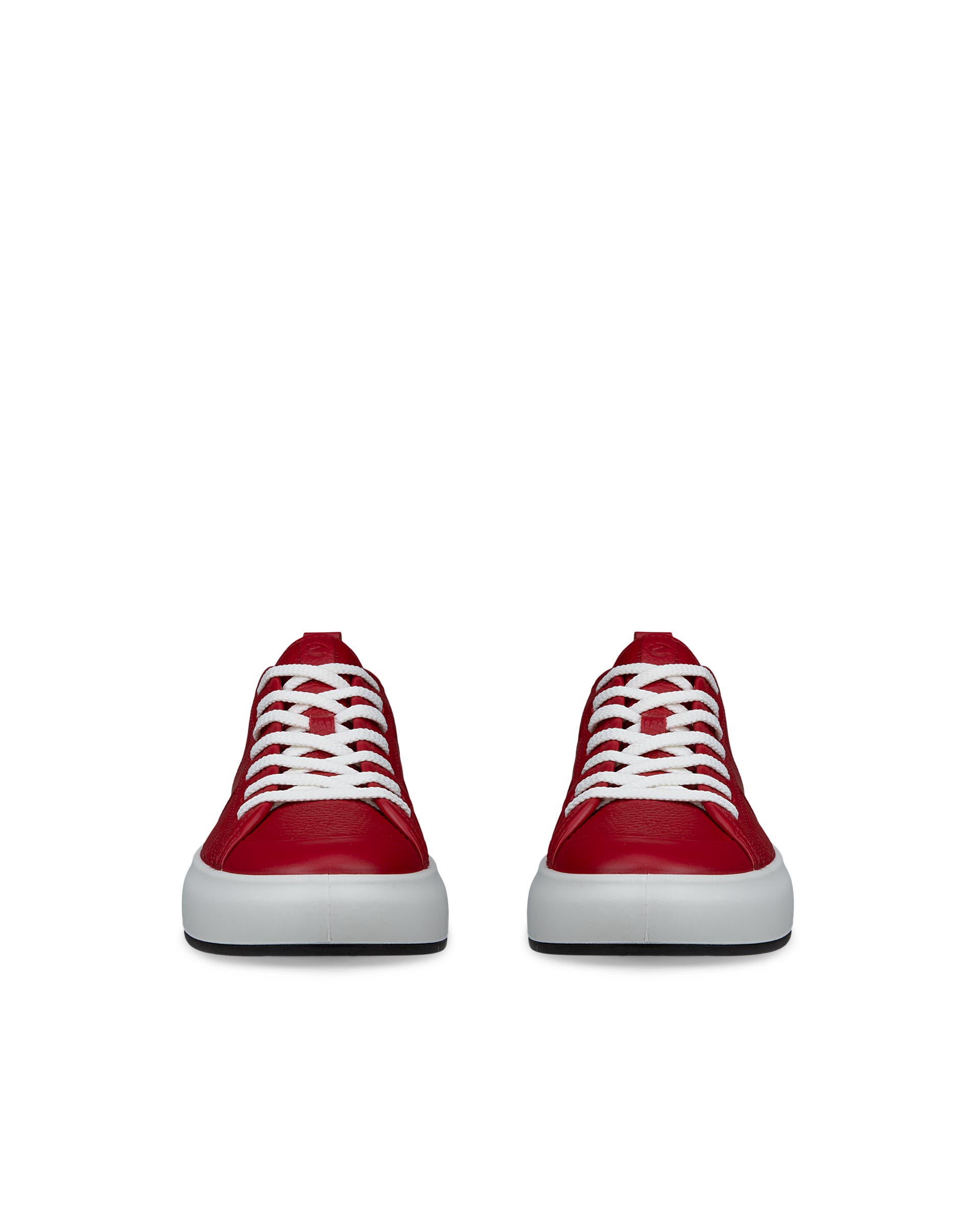 Women's ECCO® Street Ace Leather Sneaker - Red - Front pair