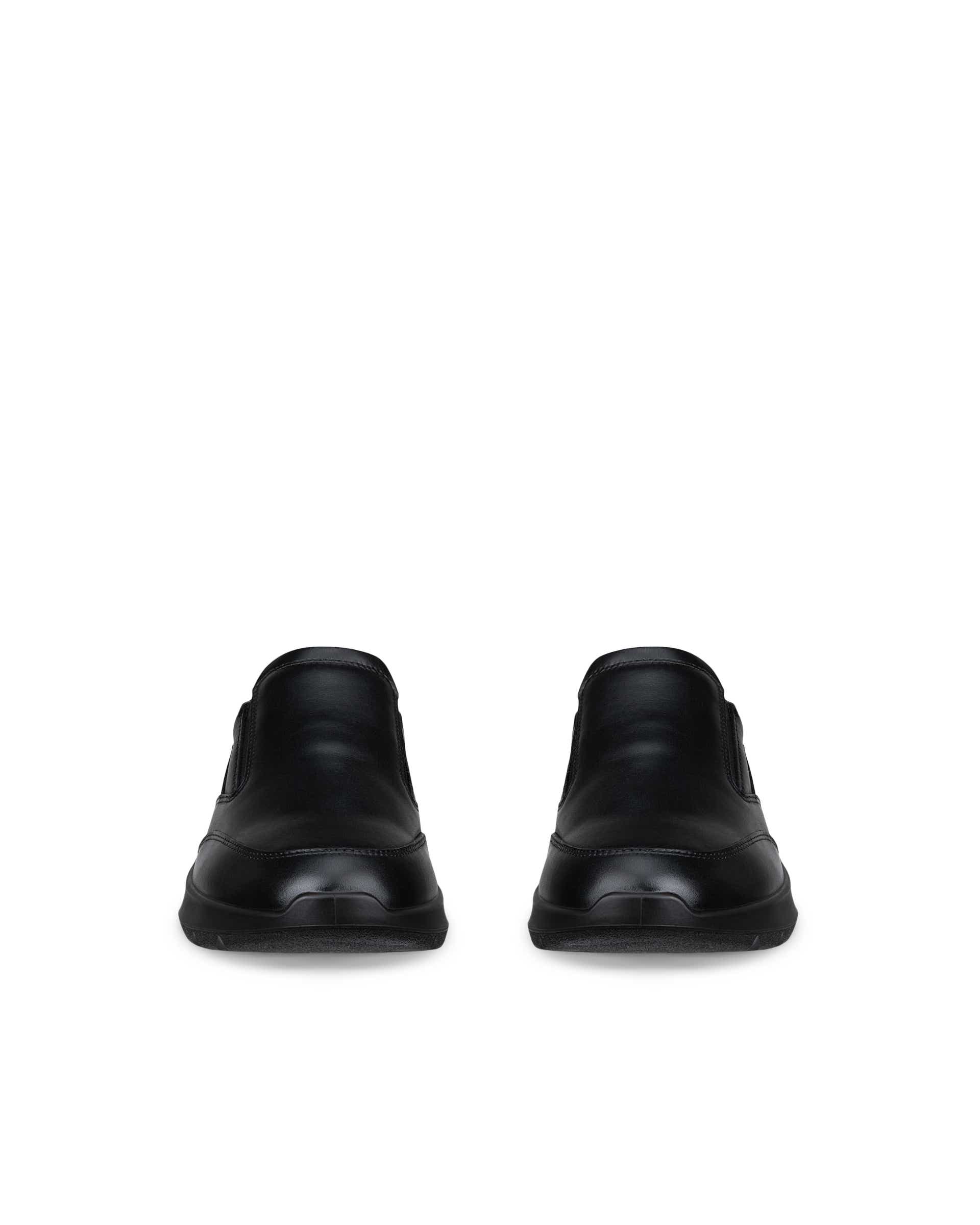 Men's ECCO® CITY STRIDE Nubuck Slip-On Trainer - Black - Front pair