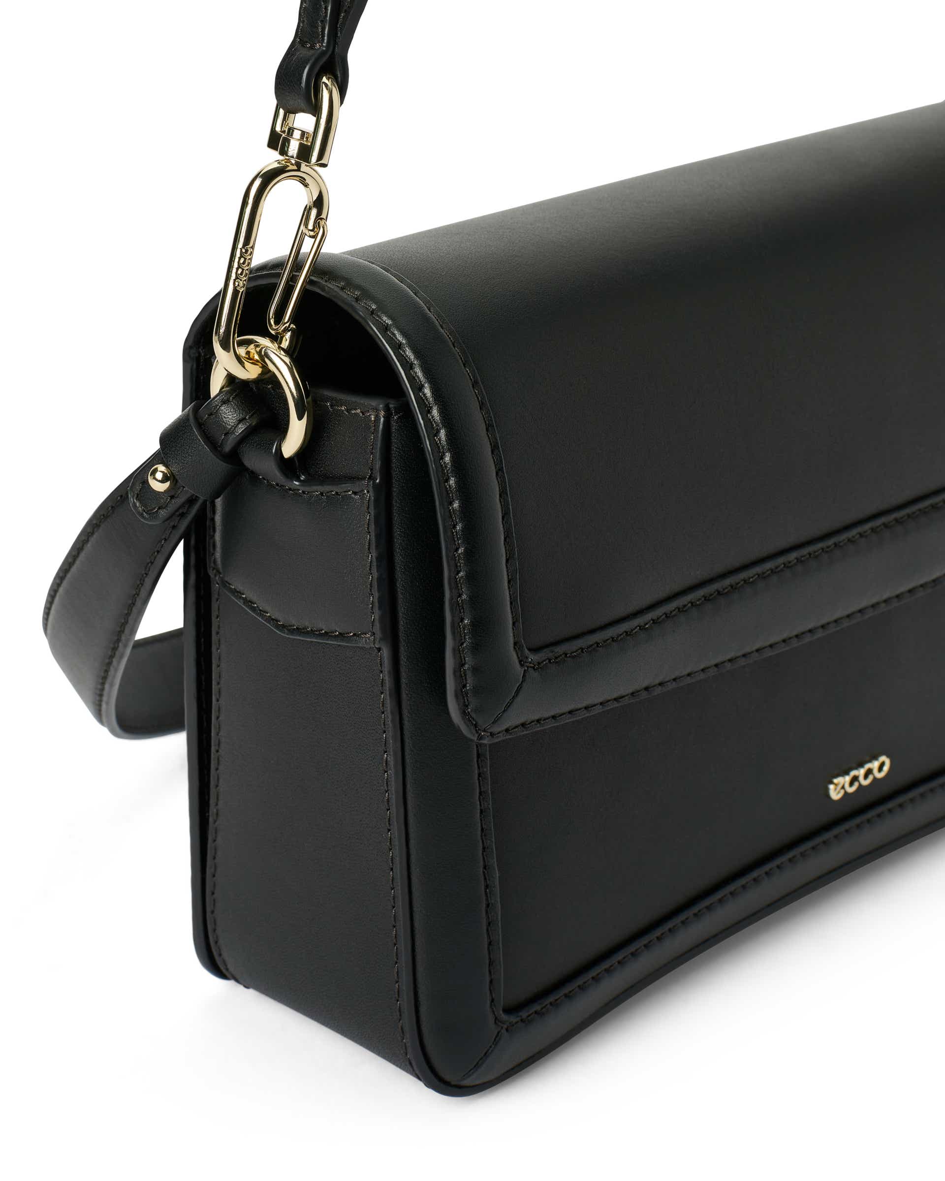Women's ECCO® PINCH BAG Leather Pinch Crossbody Bag - Black - Detail-1