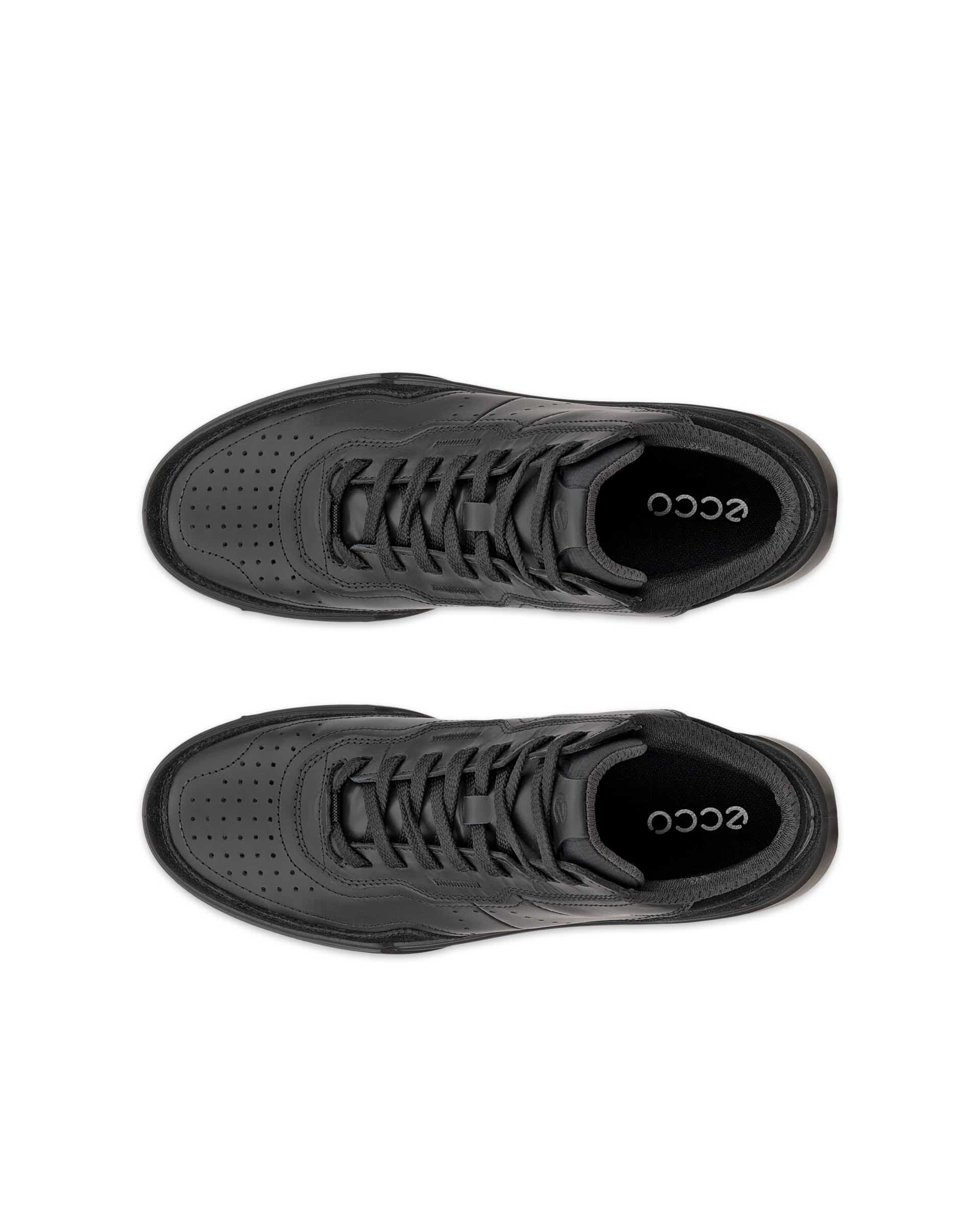 Damskie skórzane wysokie sneakersy ECCO® STREET COURT - Czarny - Top left pair