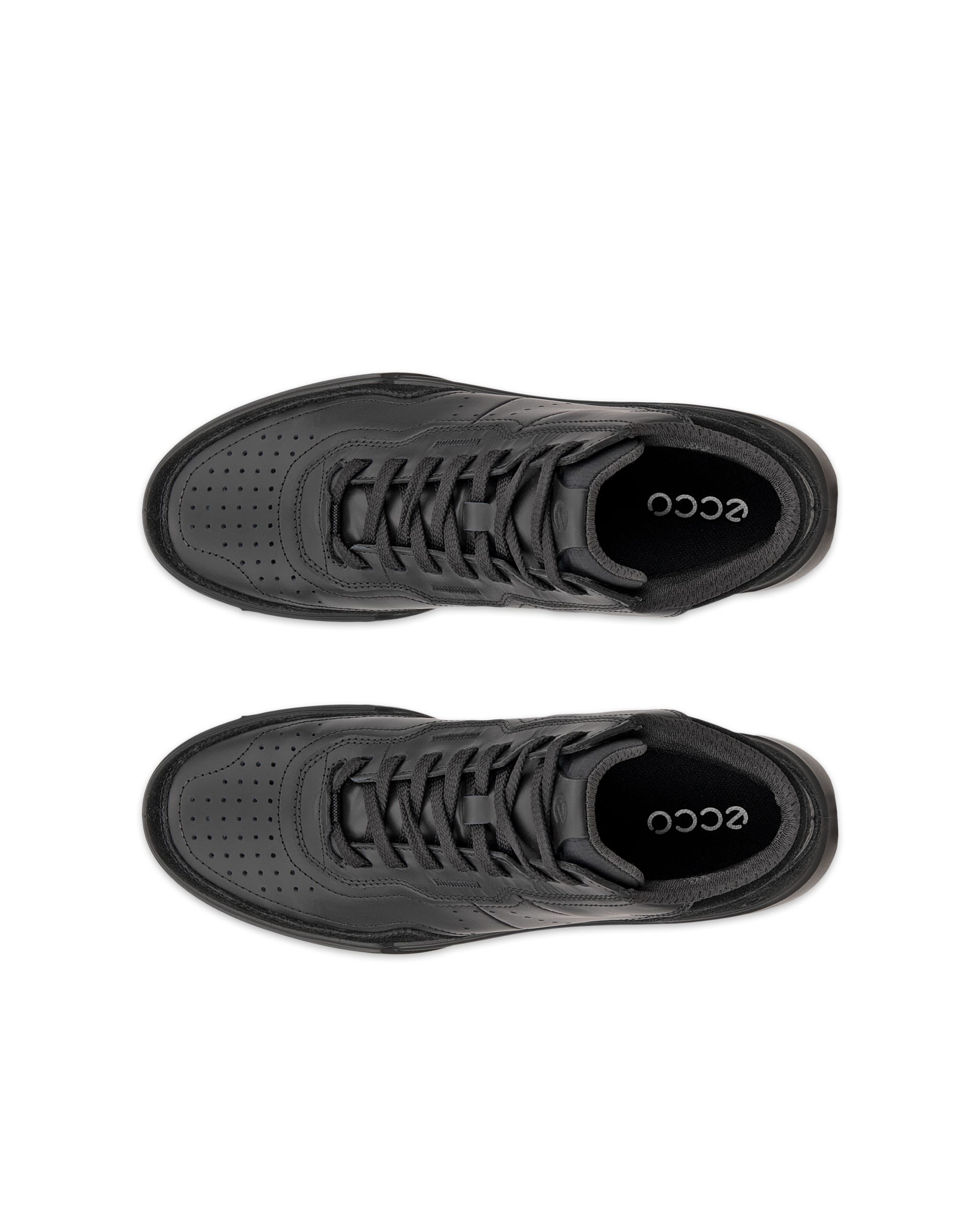 Damskie skórzane wysokie sneakersy ECCO® STREET COURT - Czarny - Top left pair