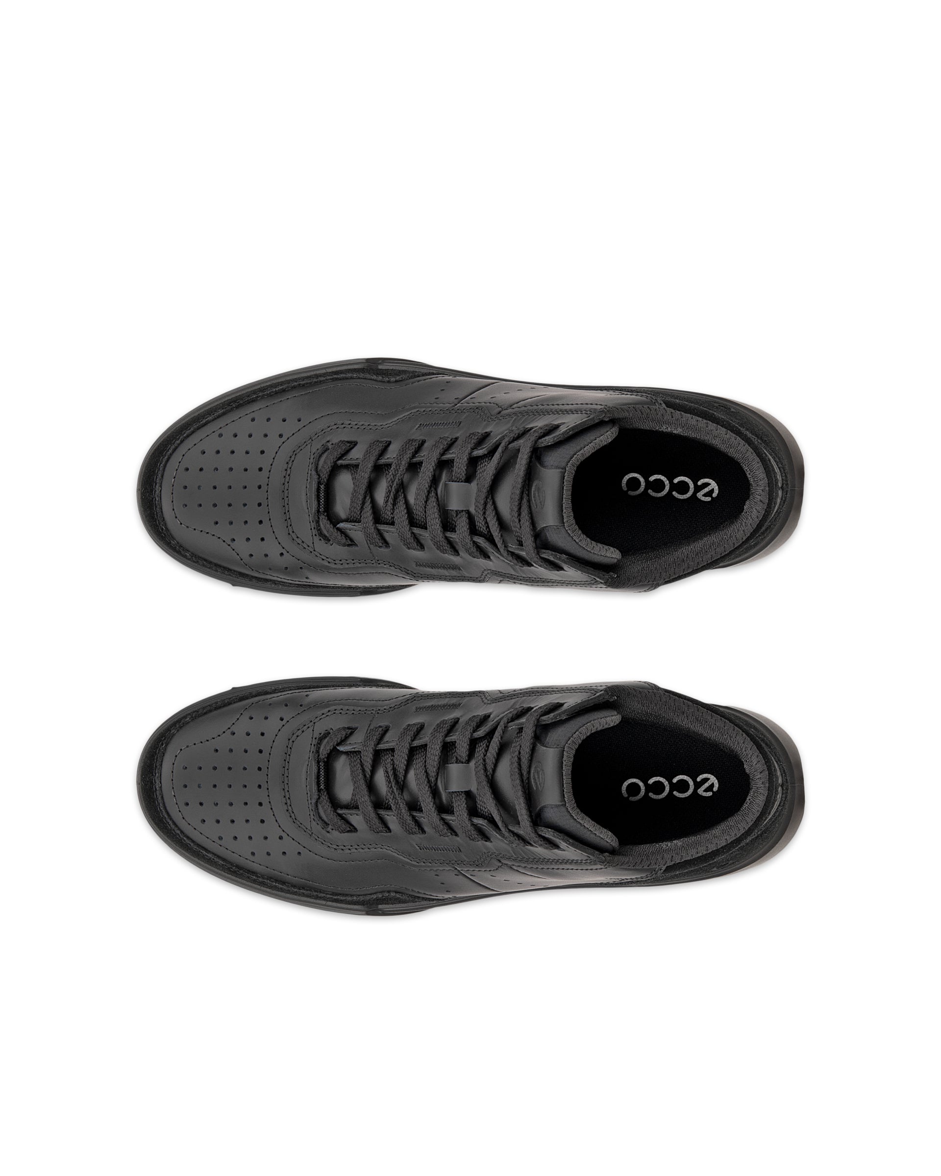 ECCO® STREET COURT ženske kožne tenisice iznad gležnja - Crna - Top left pair