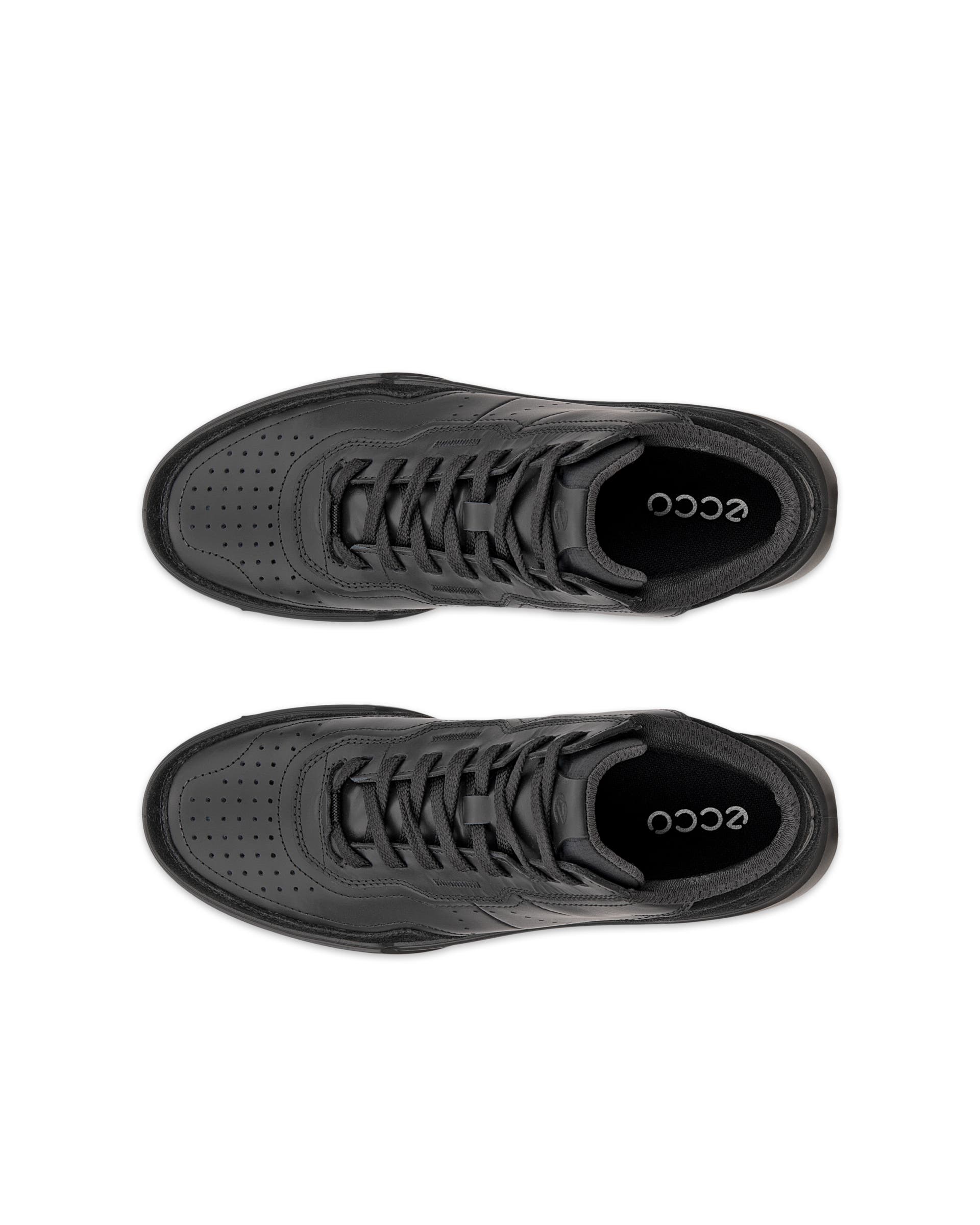 Damskie skórzane wysokie sneakersy ECCO® STREET COURT - Czarny - Top left pair