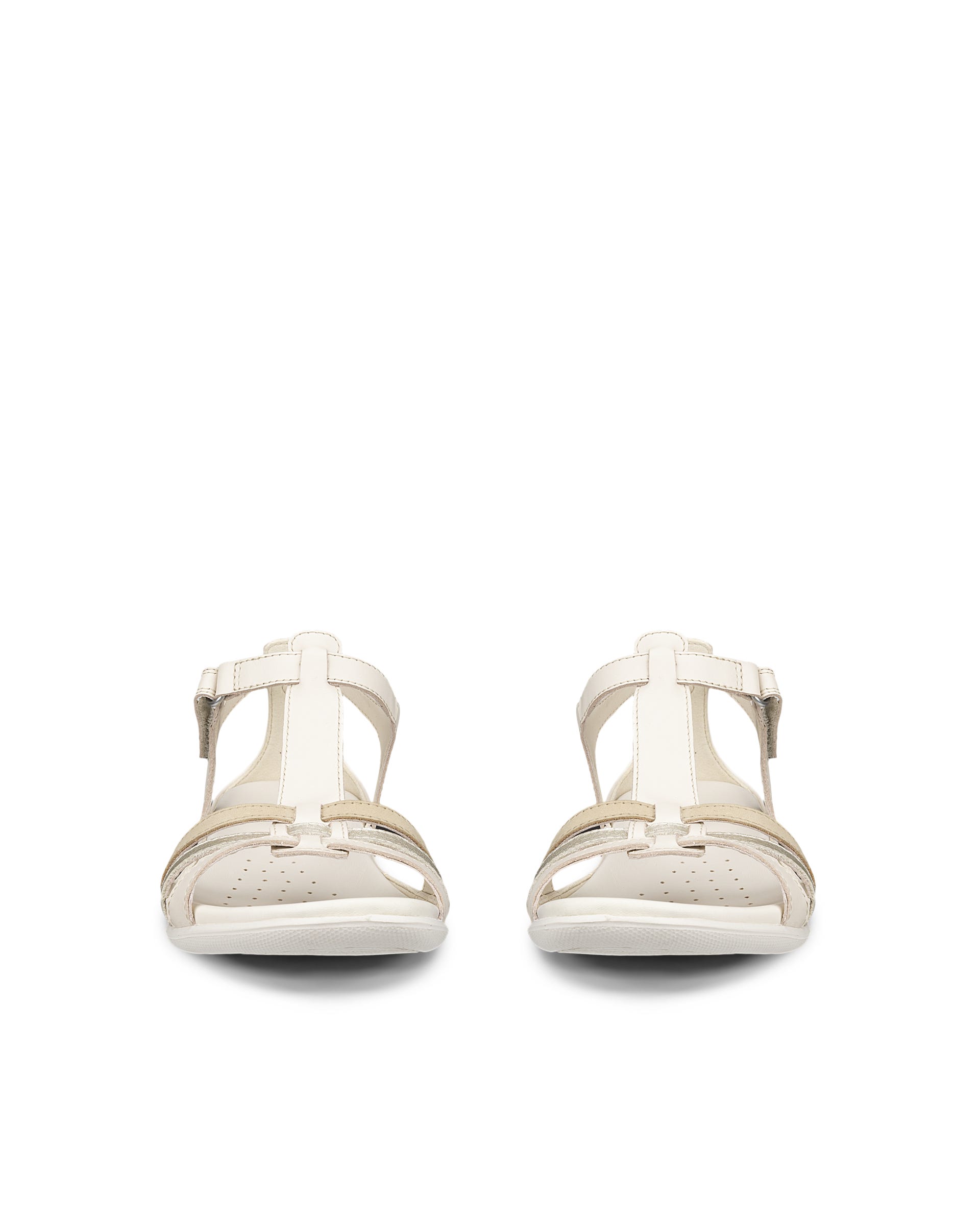 ECCO® Flash Dames leren sandaal met bandje - Beige - Front pair